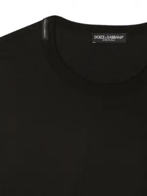 Dolce & Gabbana חולצת טי שחורה קלאסית מכותנה
