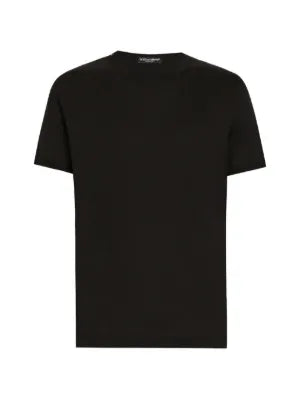Dolce & Gabbana חולצת טי שחורה קלאסית מכותנה