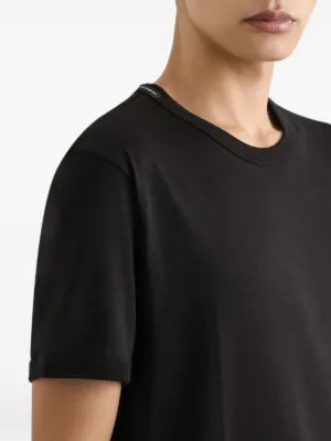 Dolce & Gabbana חולצת טי שחורה קלאסית מכותנה