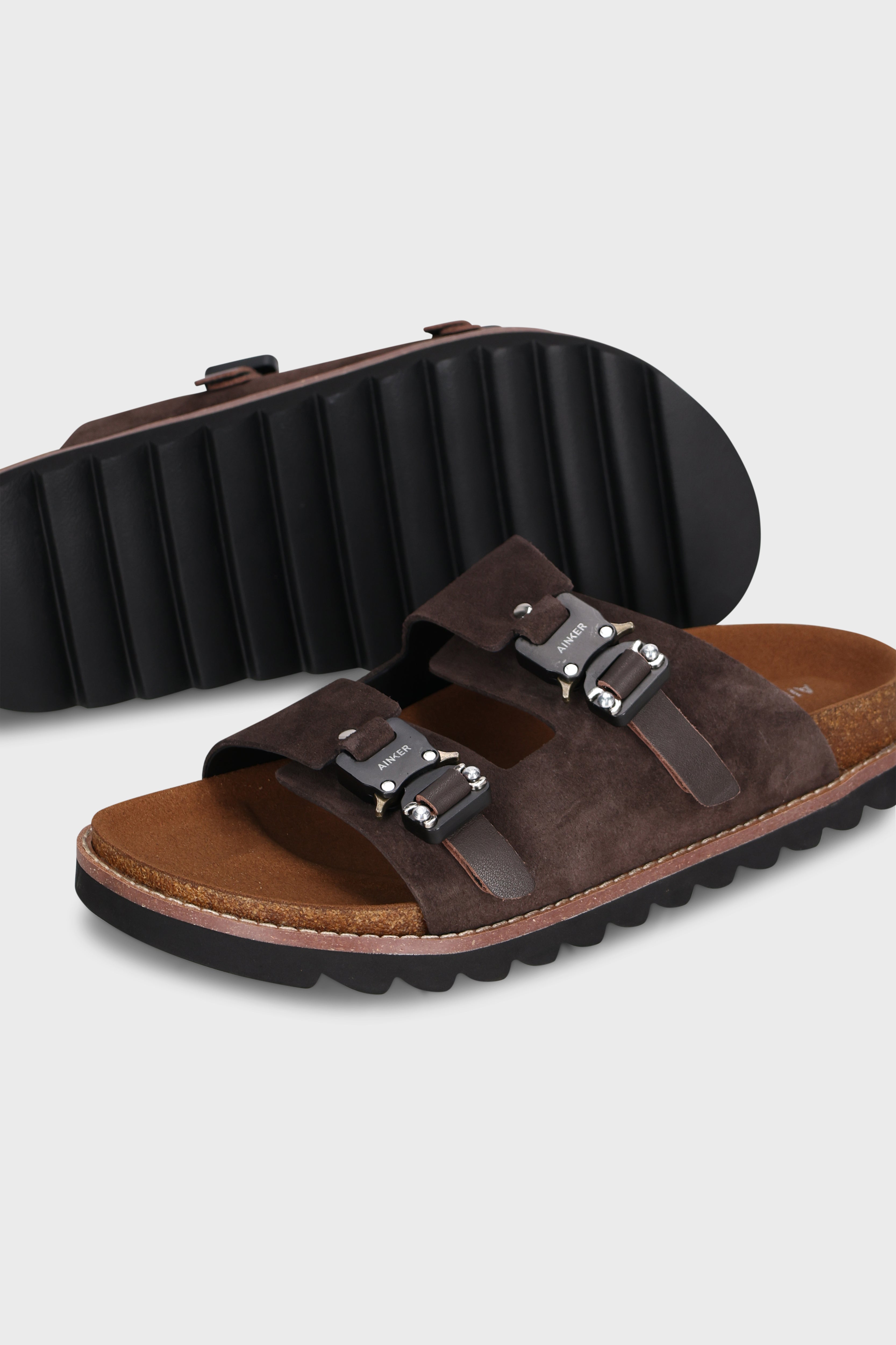 נעליים Swish Buckle Brown Suede
