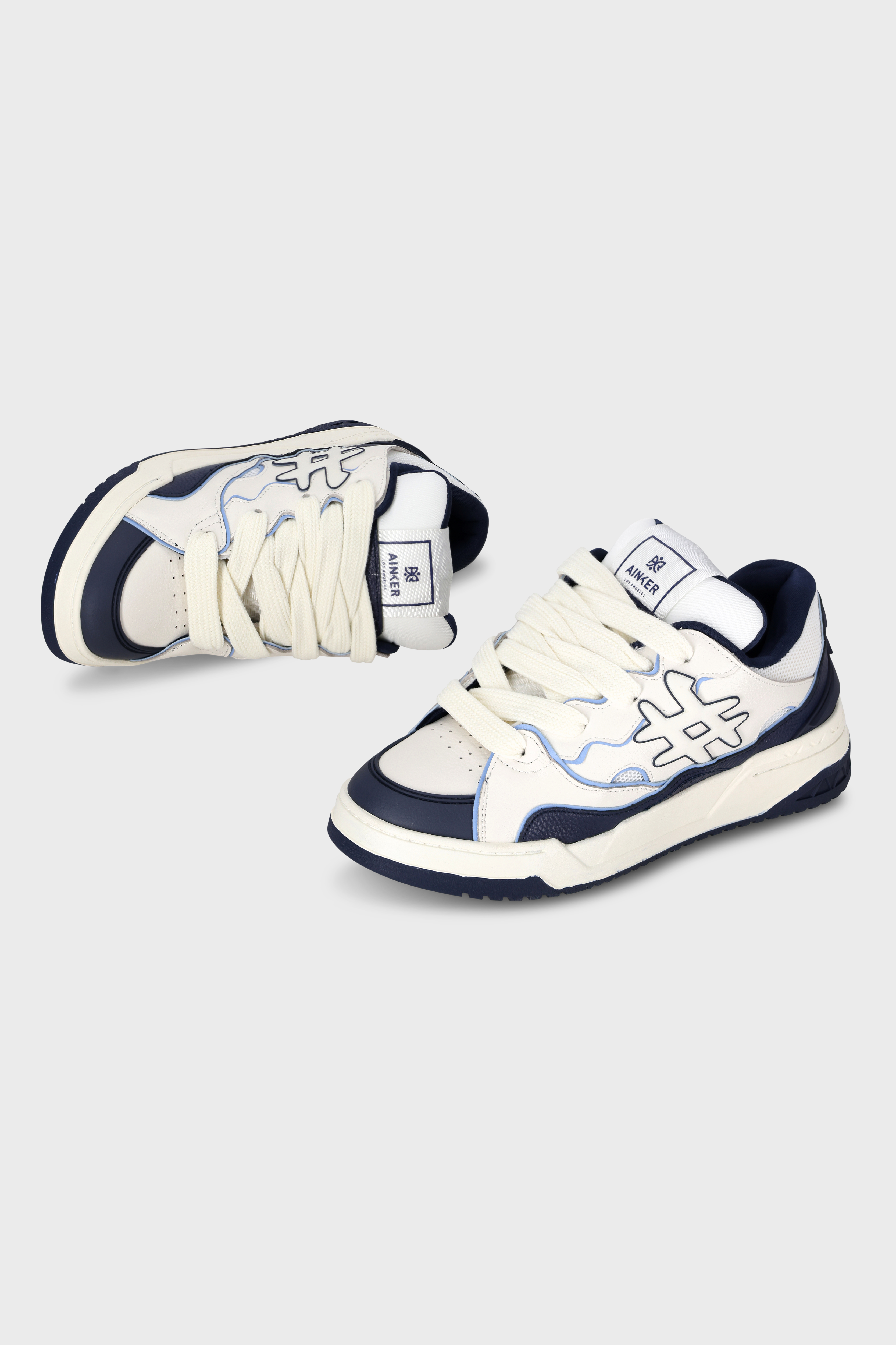 סניקרס Baseline Leather White Blue