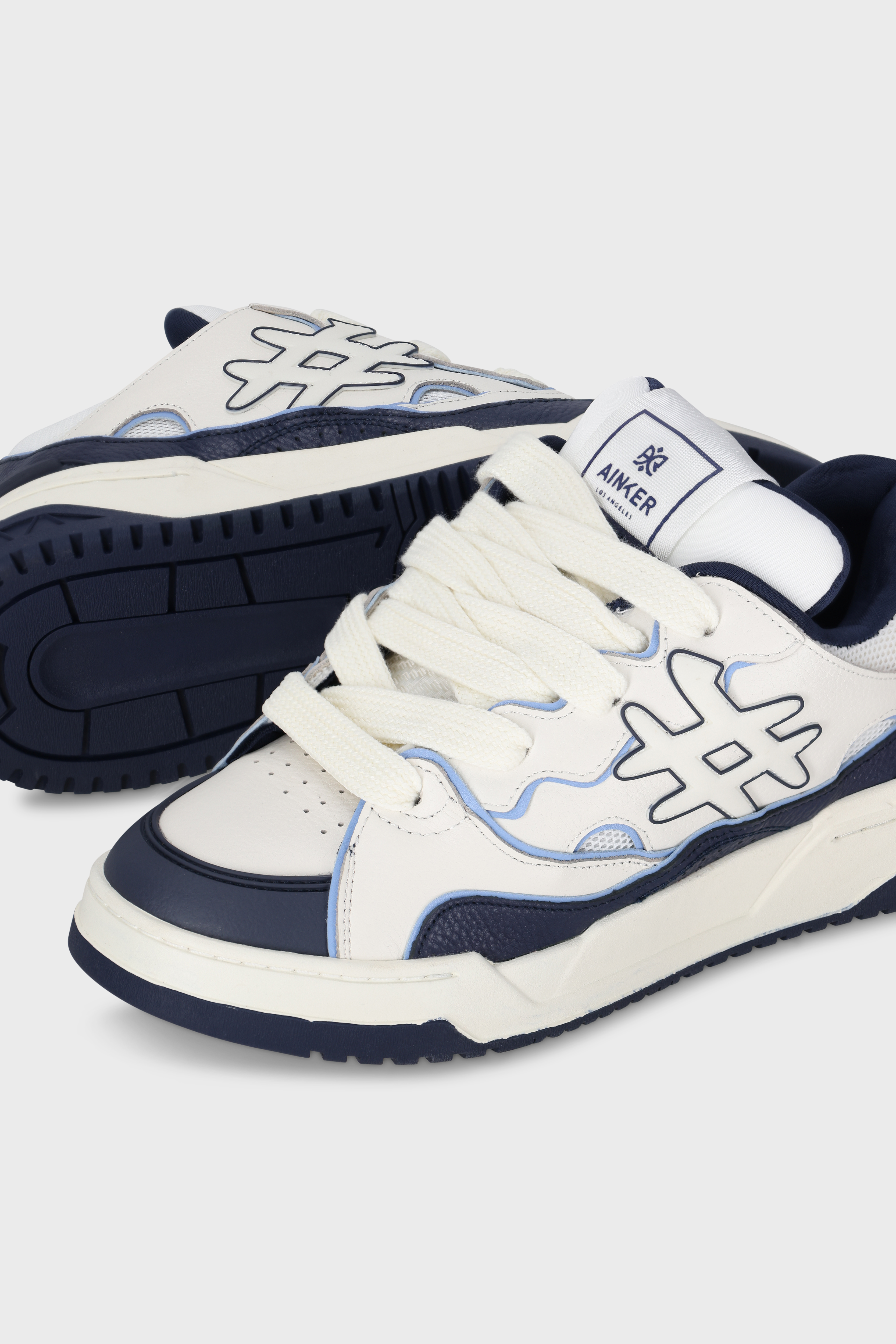 סניקרס Baseline Leather White Blue