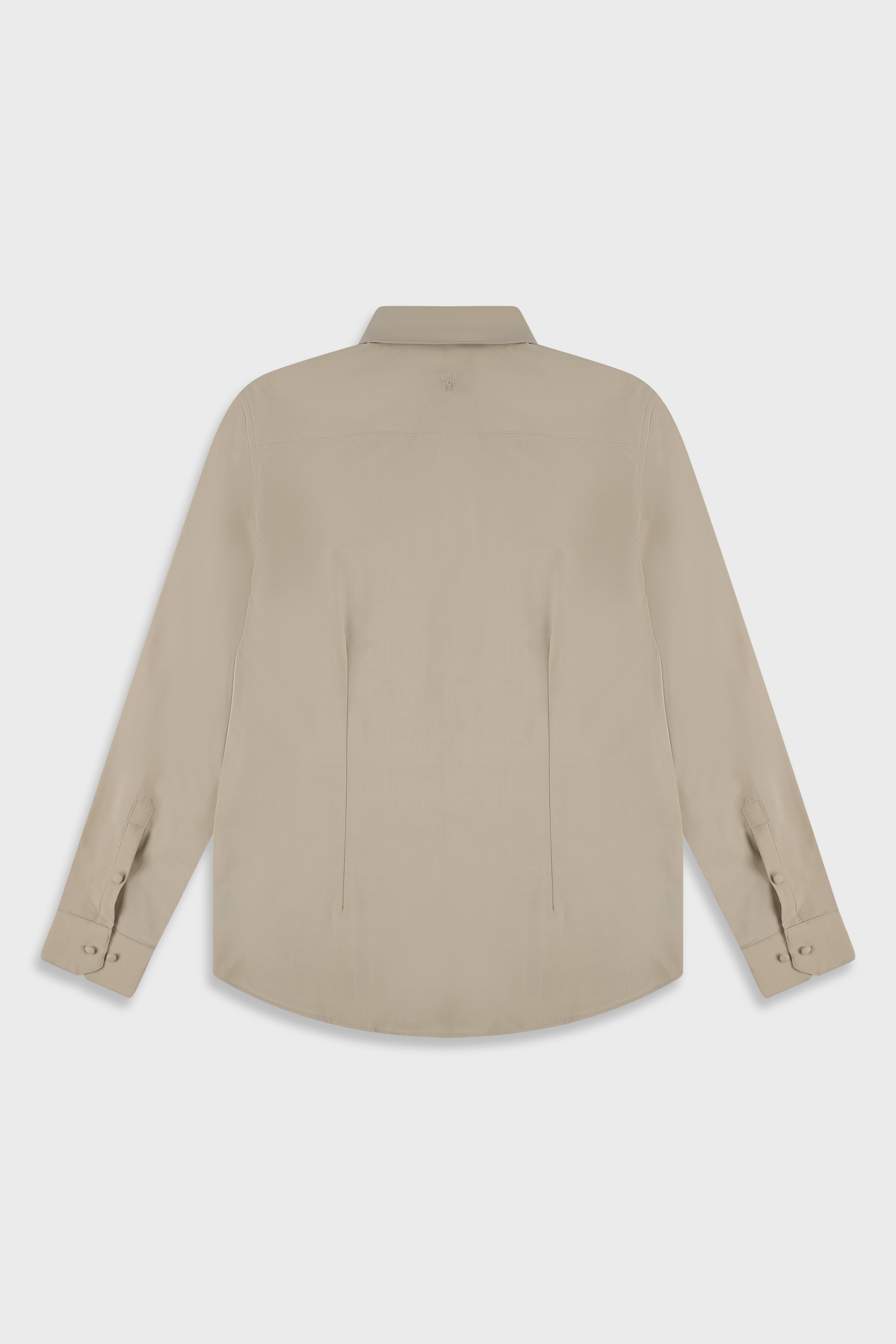 חולצה מכופתרת Wool Blend Beige 779 Button