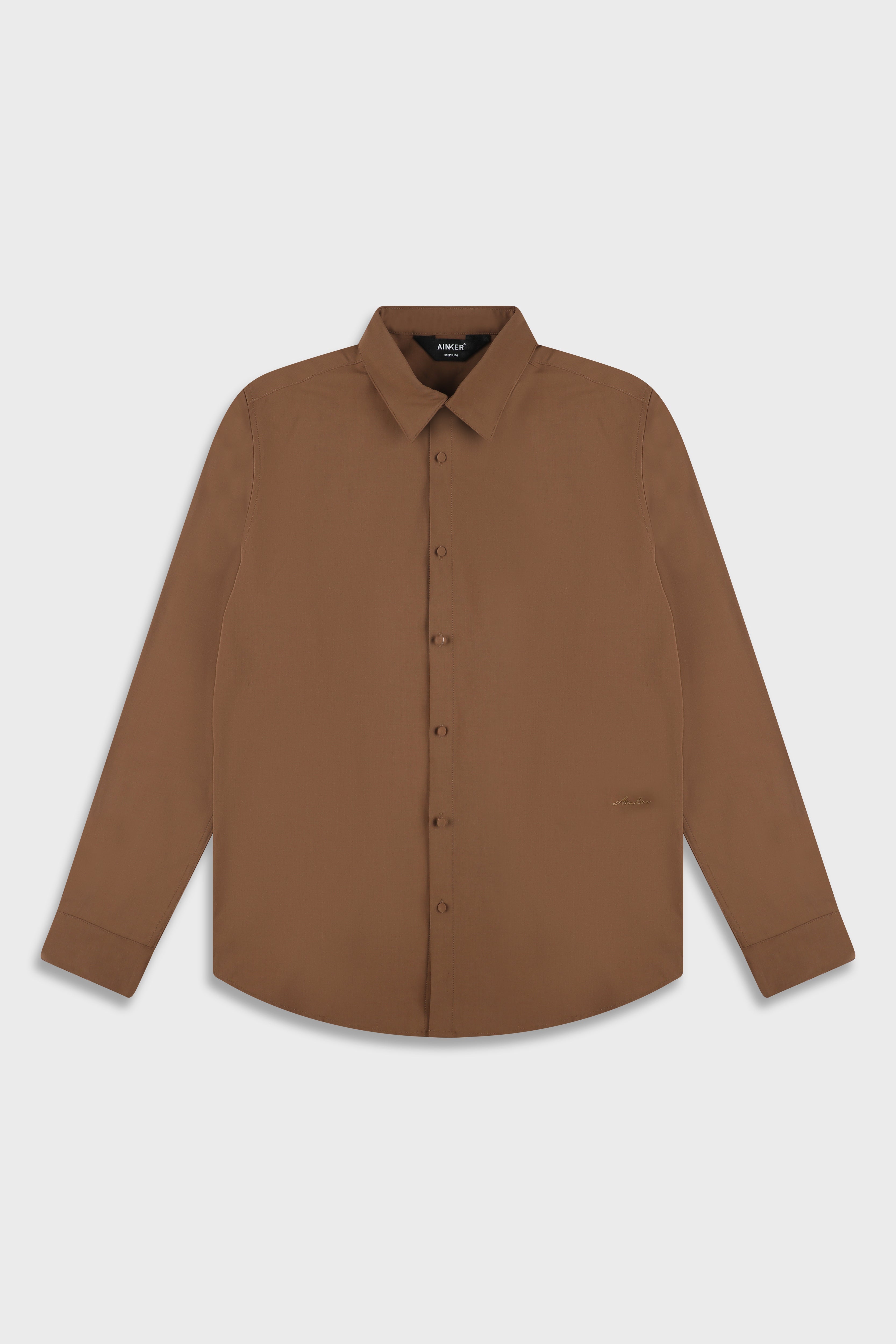 חולצה מכופתרת Wool Blend Mocha 779 Button