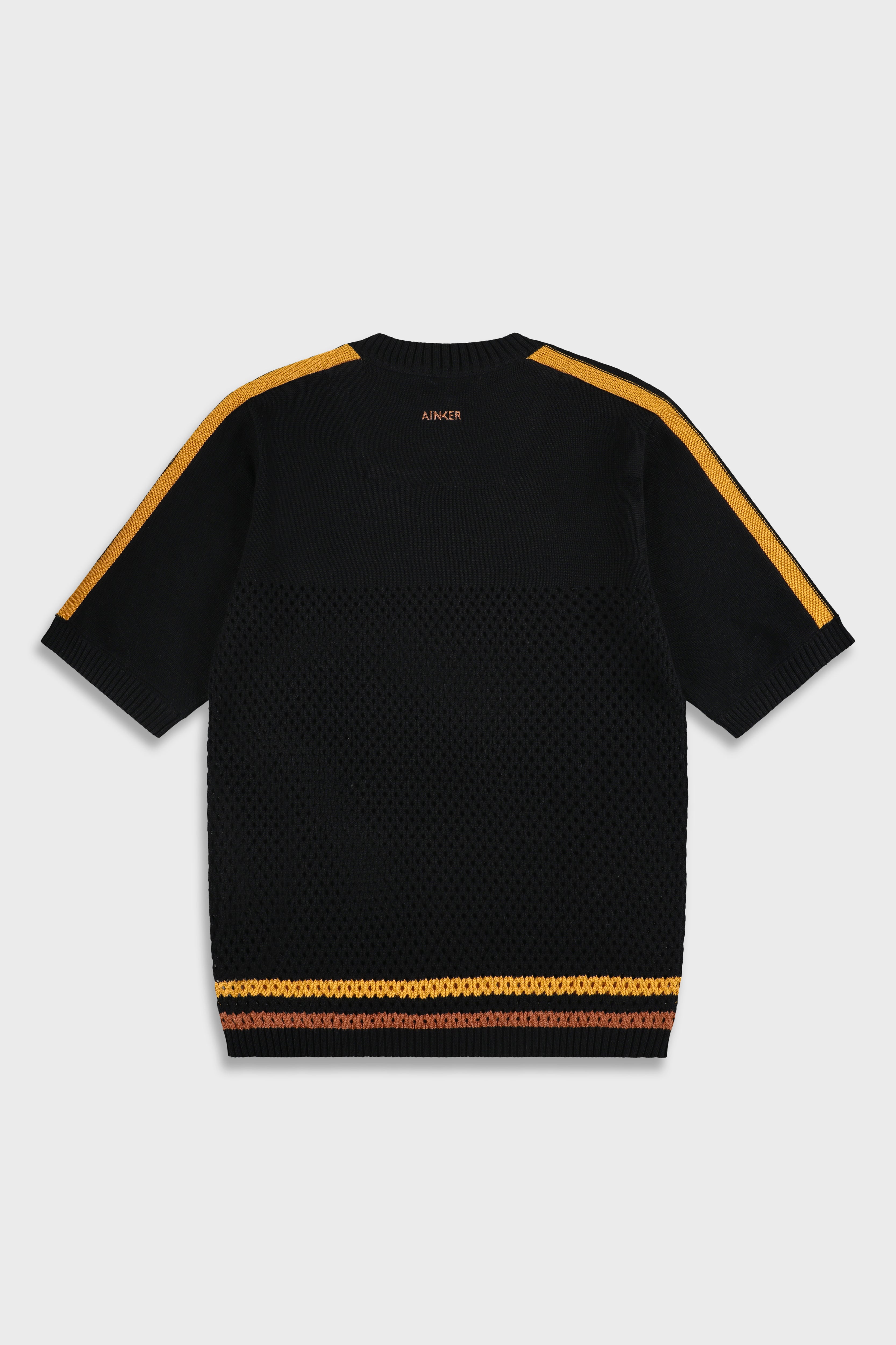 חולצה קצרה Black Orange Mesh 804