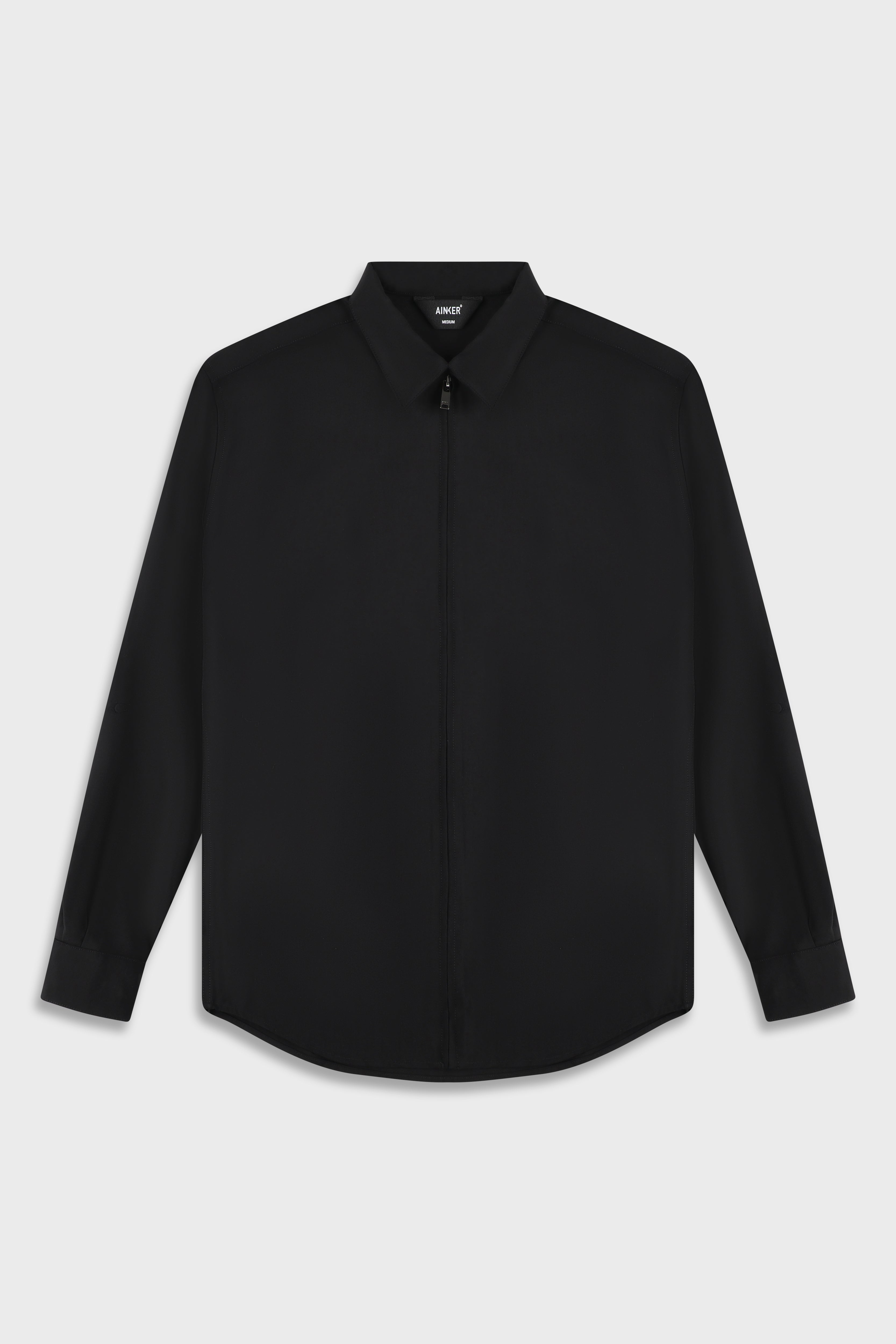 חולצה מכופתרת Wool Blend Black 778 Zipper