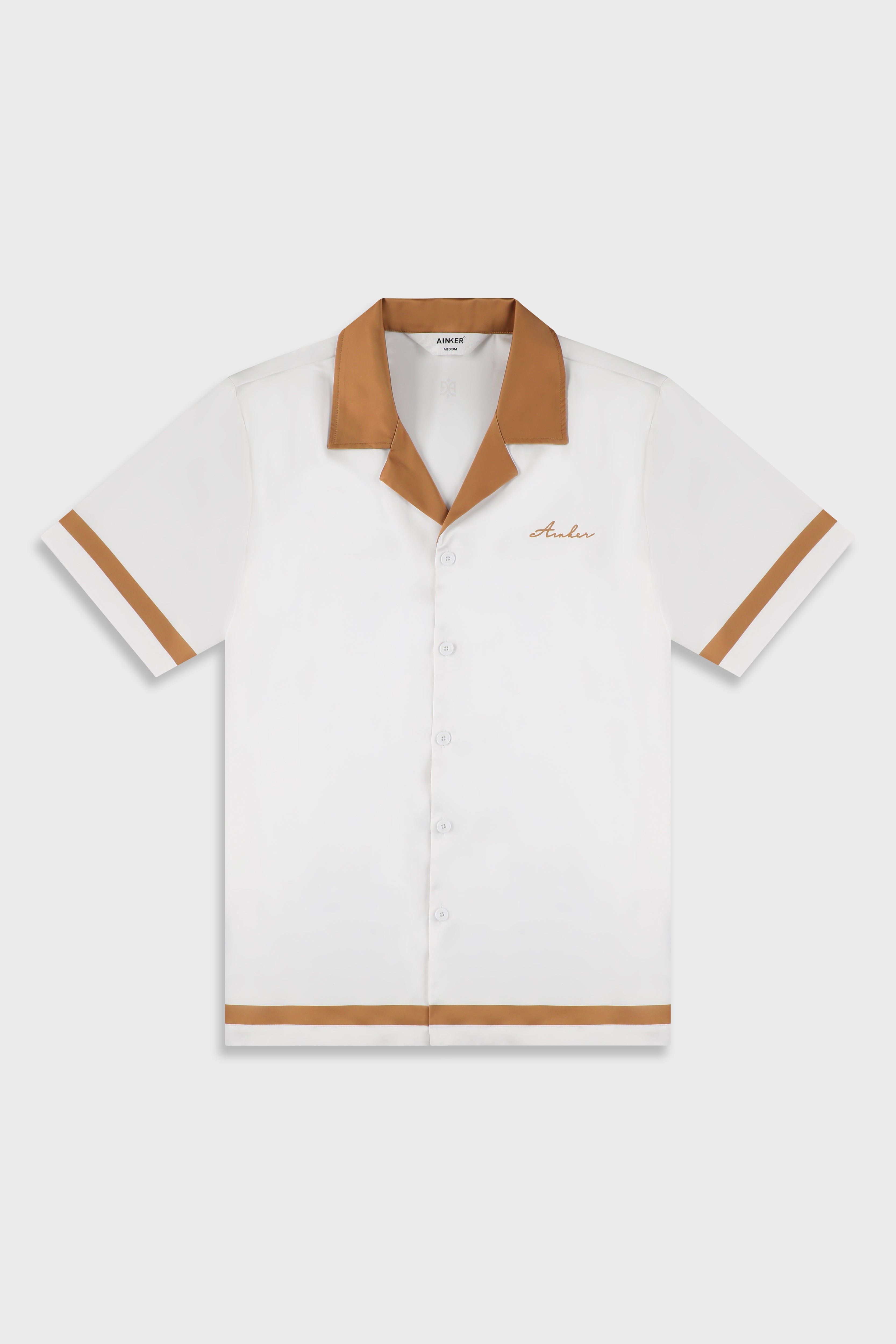 חולצה מכופתרת Satin 841 White Orange