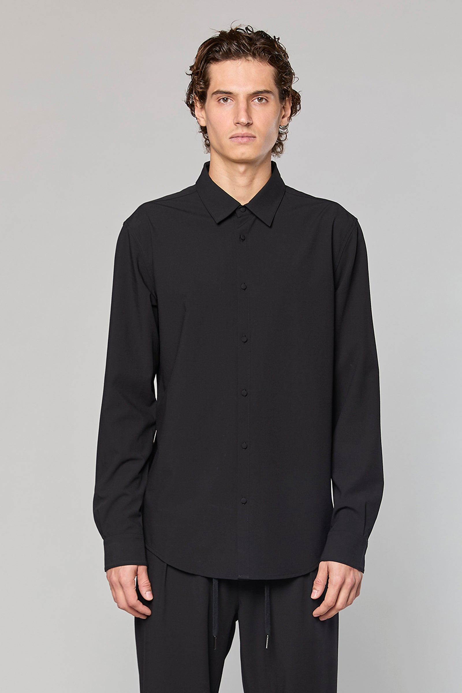 חולצה מכופתרת Wool Blend Black 779 Button