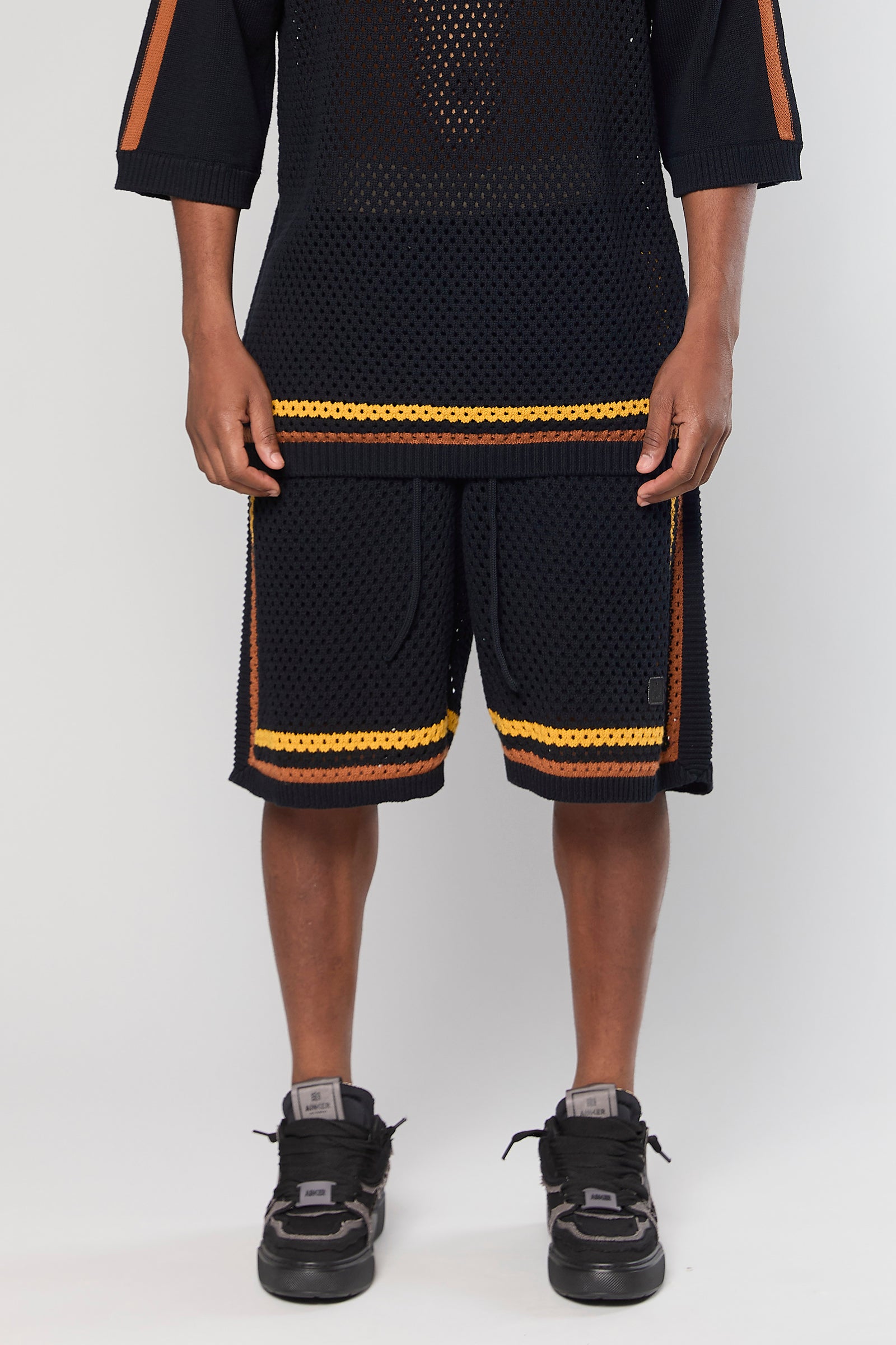 מכנס קצר Black Orange Mesh 804