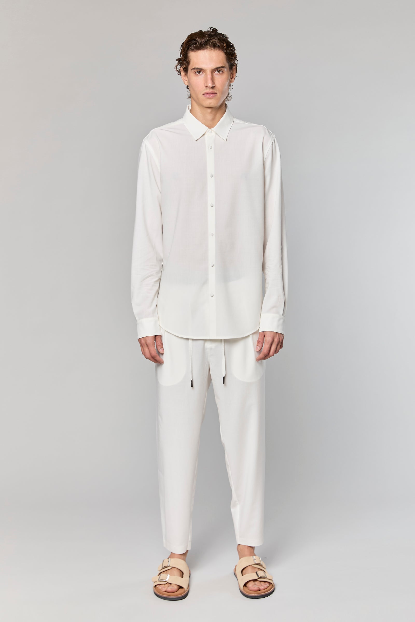 חולצה מכופתרת Wool Blend White 779 Button