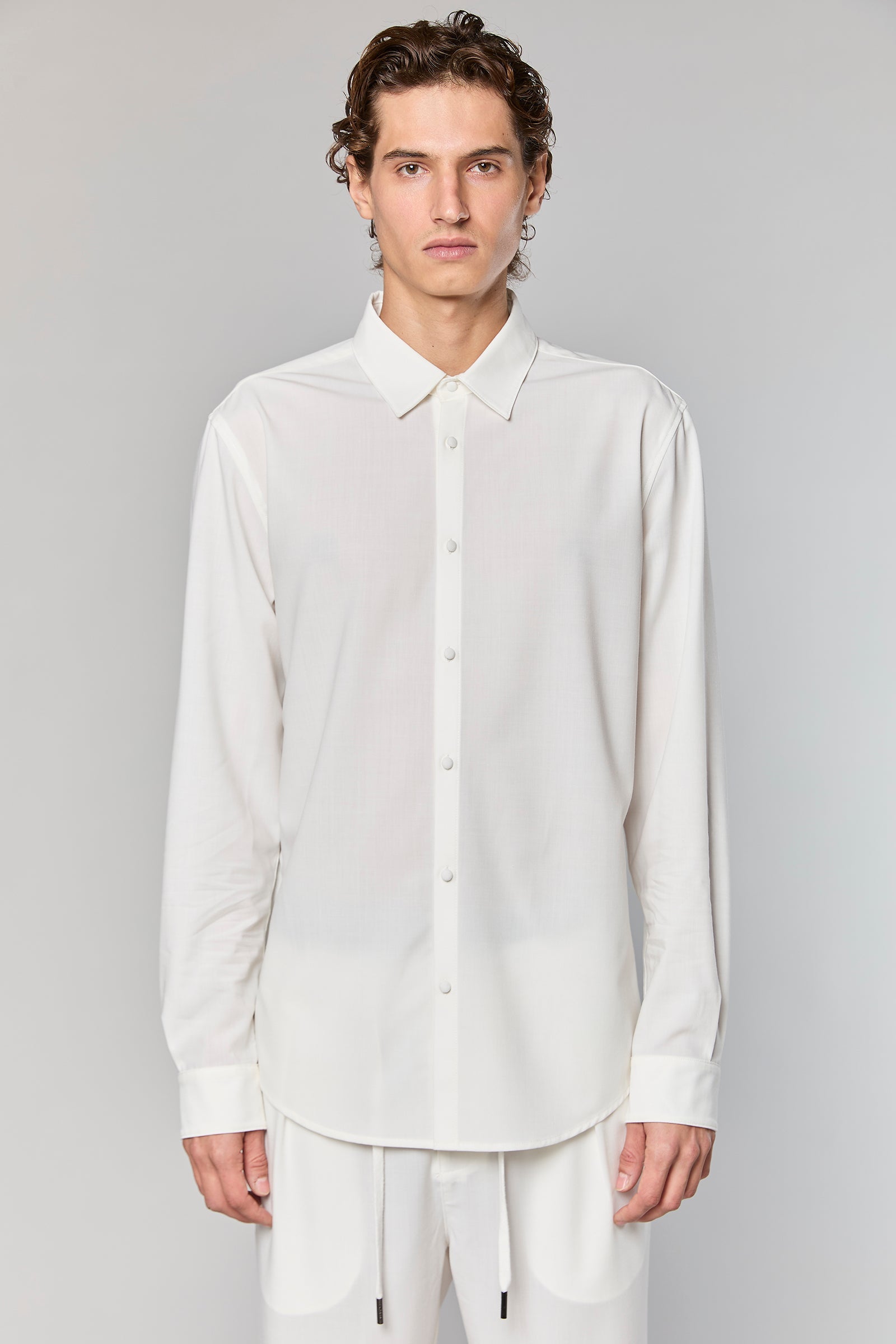 חולצה מכופתרת Wool Blend White 779 Button