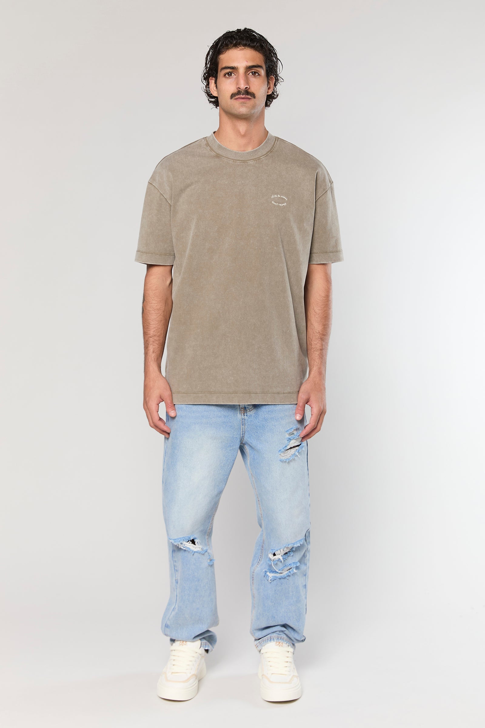 חולצה קצרה Cotton Wash 740 Mocha