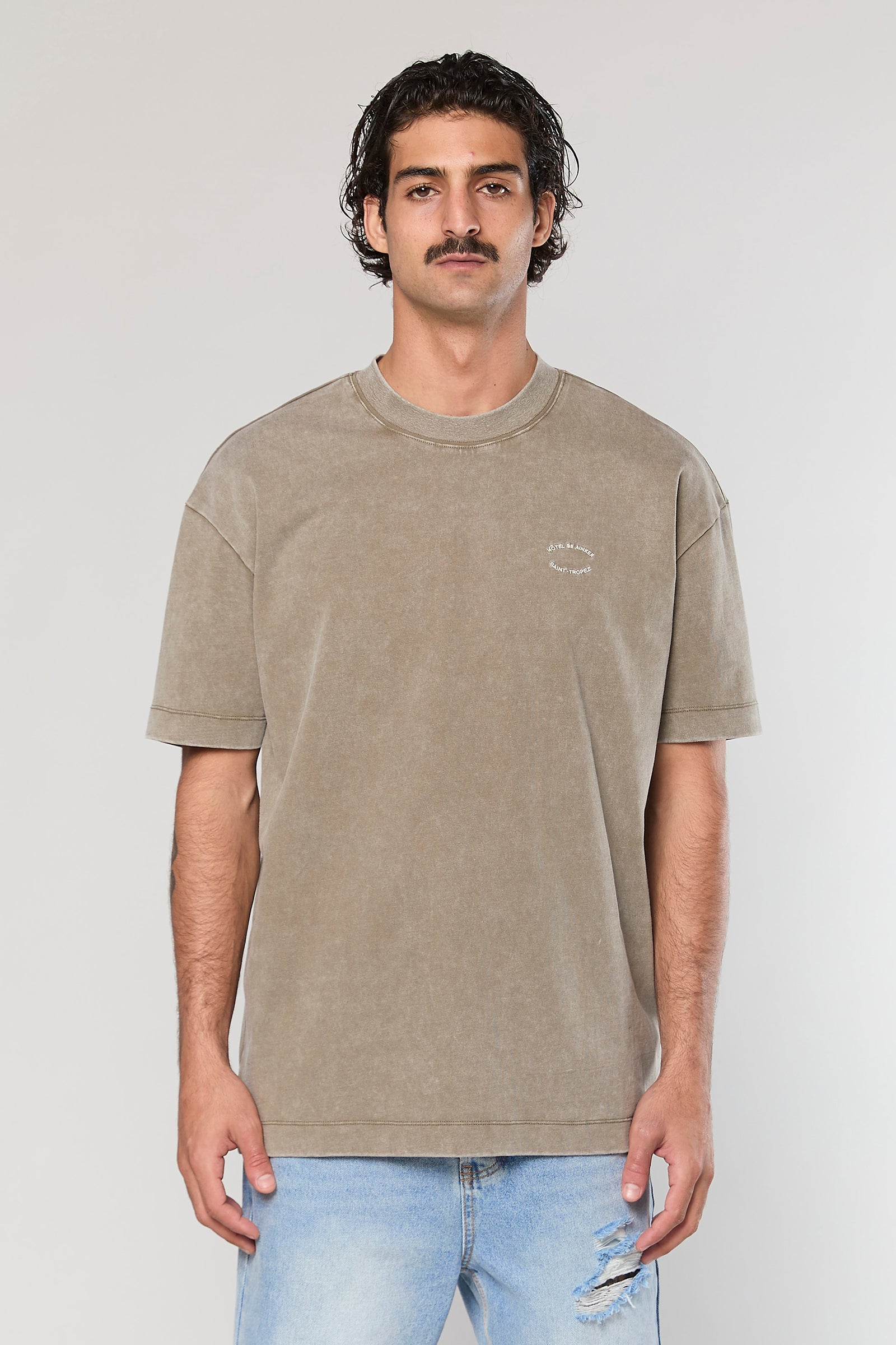 חולצה קצרה Cotton Wash 740 Mocha