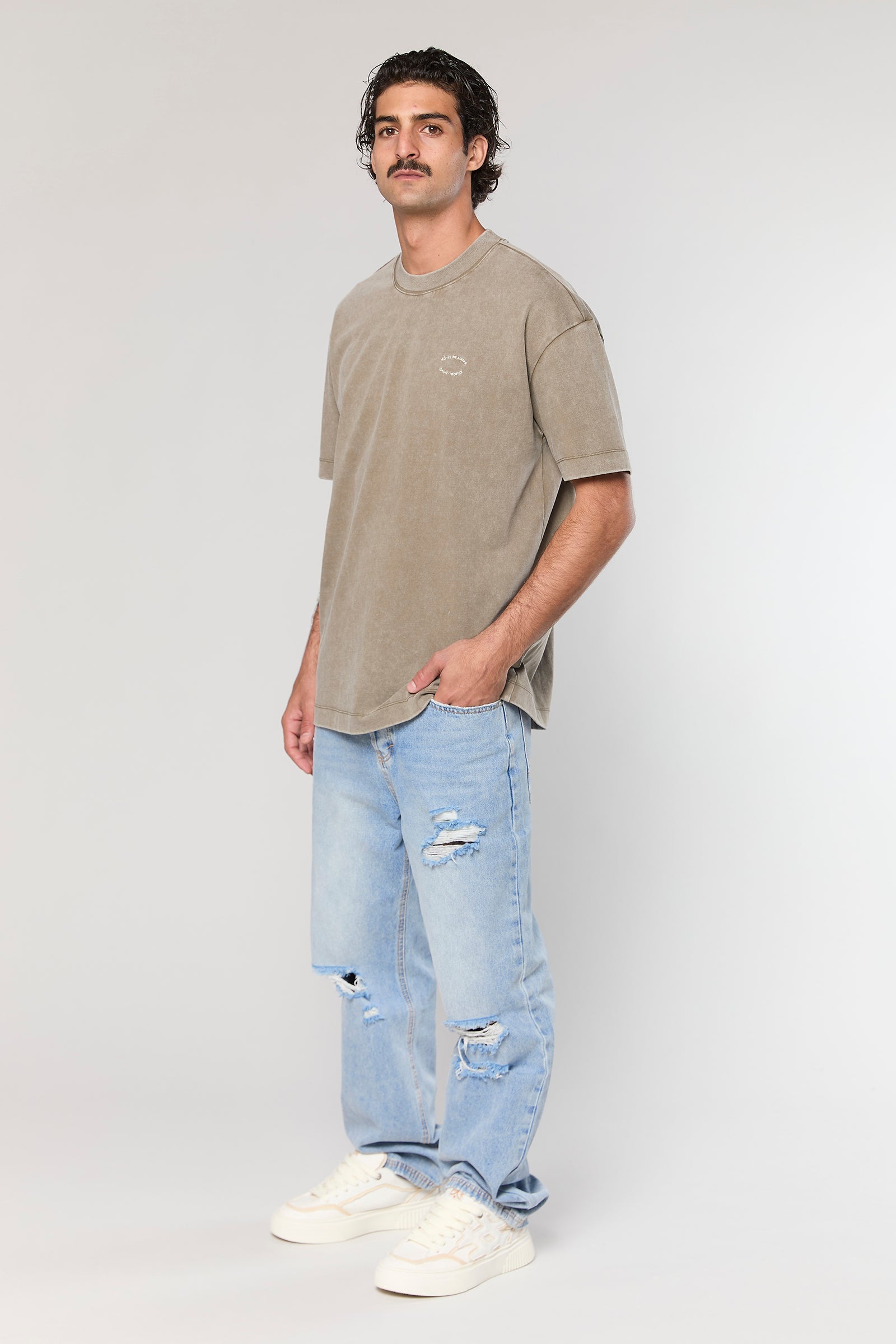 חולצה קצרה Cotton Wash 740 Mocha