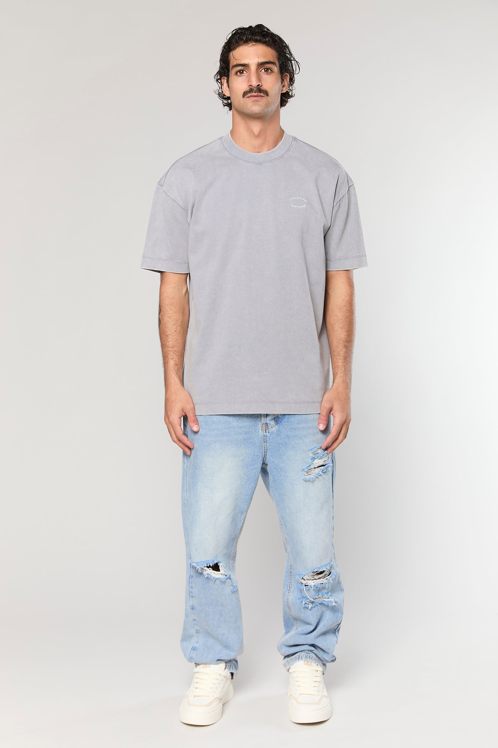 חולצה קצרה Cotton Wash 740 L.Gray