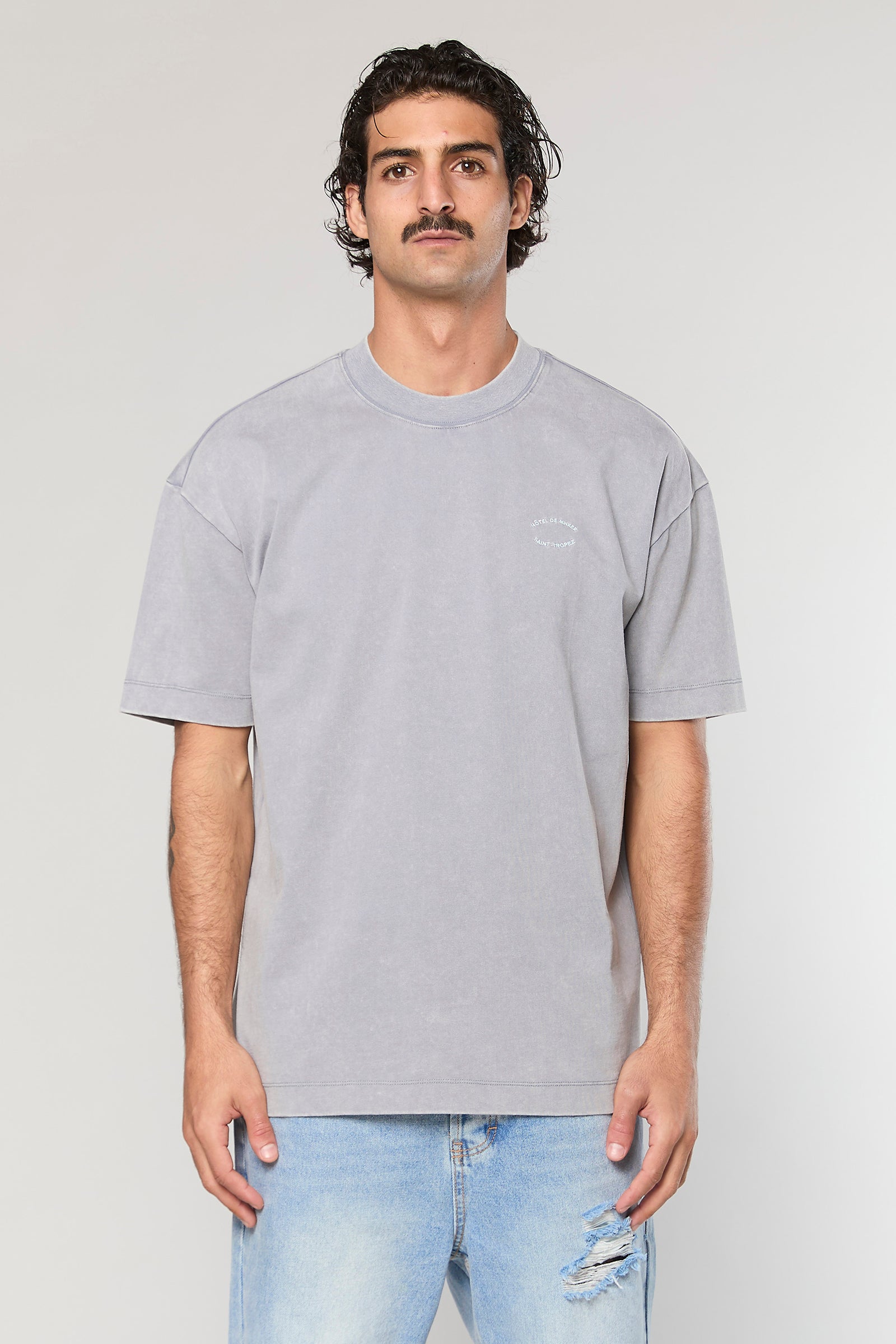 חולצה קצרה Cotton Wash 740 L.Gray
