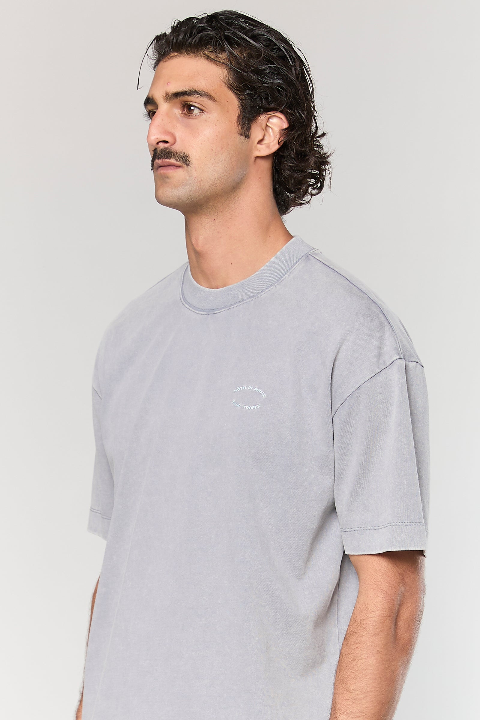 חולצה קצרה Cotton Wash 740 L.Gray