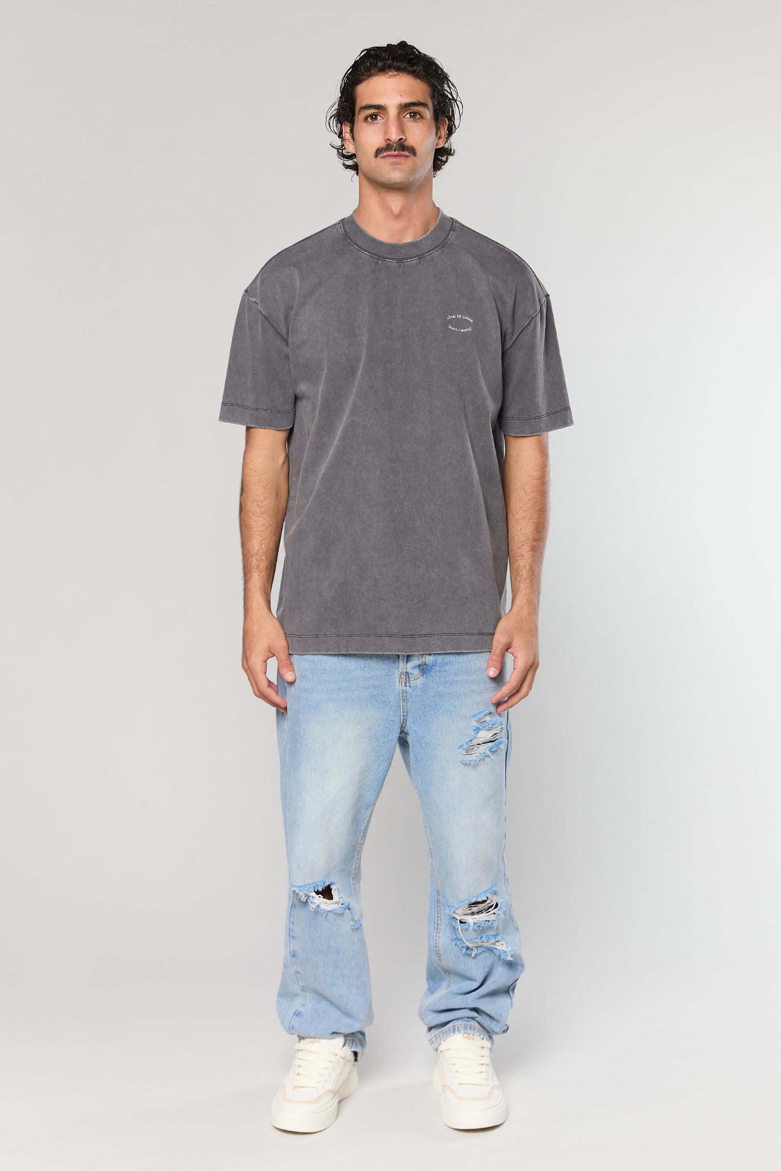 חולצה קצרה Cotton Wash 740 D.Gray