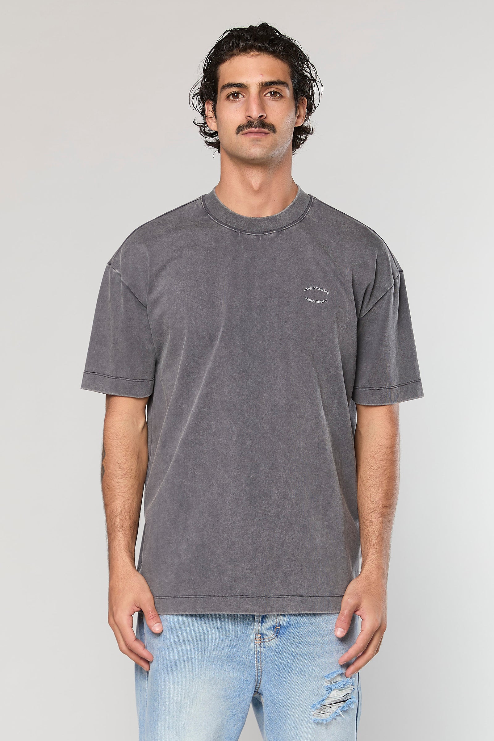 חולצה קצרה Cotton Wash 740 D.Gray