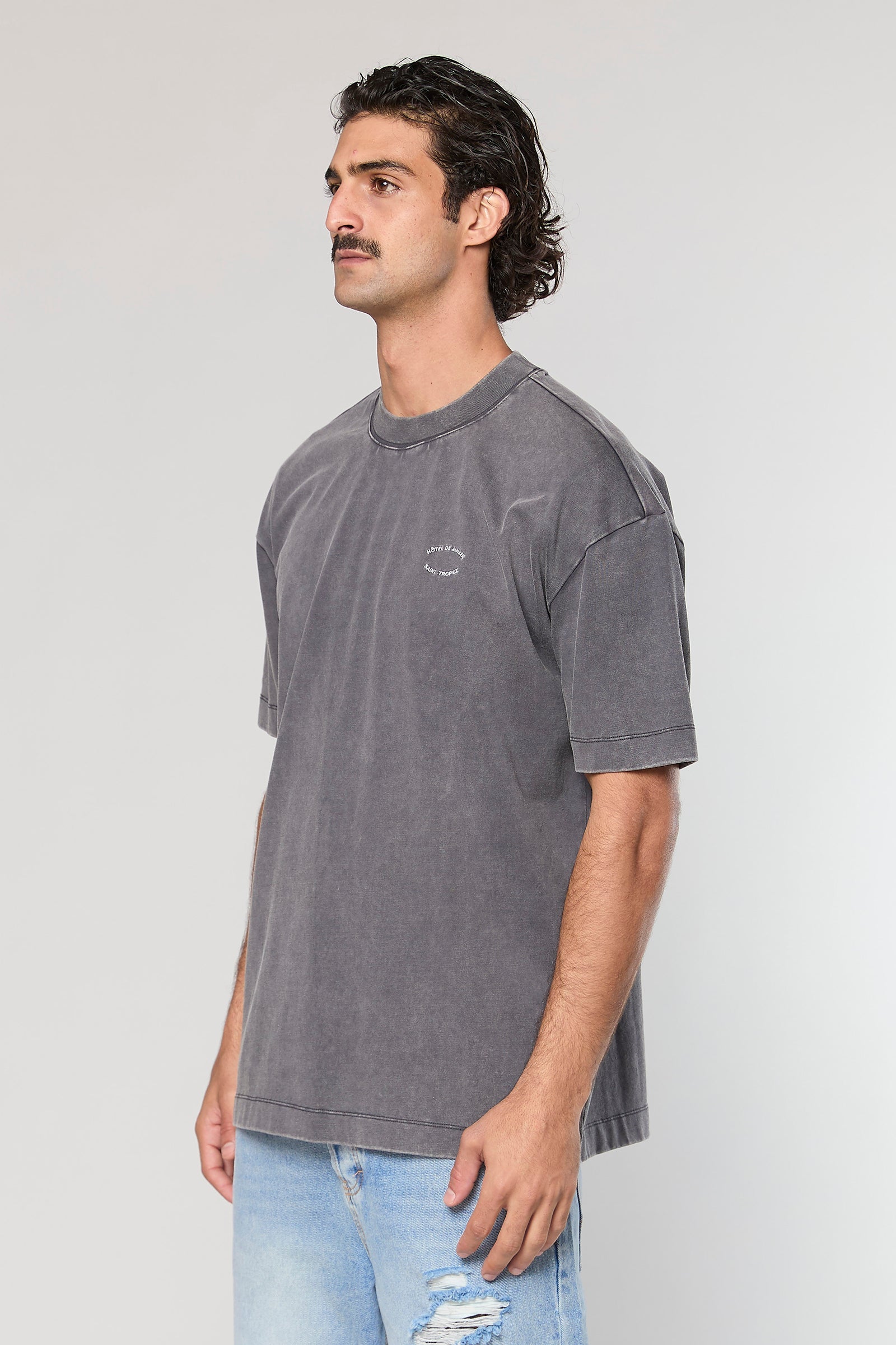 חולצה קצרה Cotton Wash 740 D.Gray