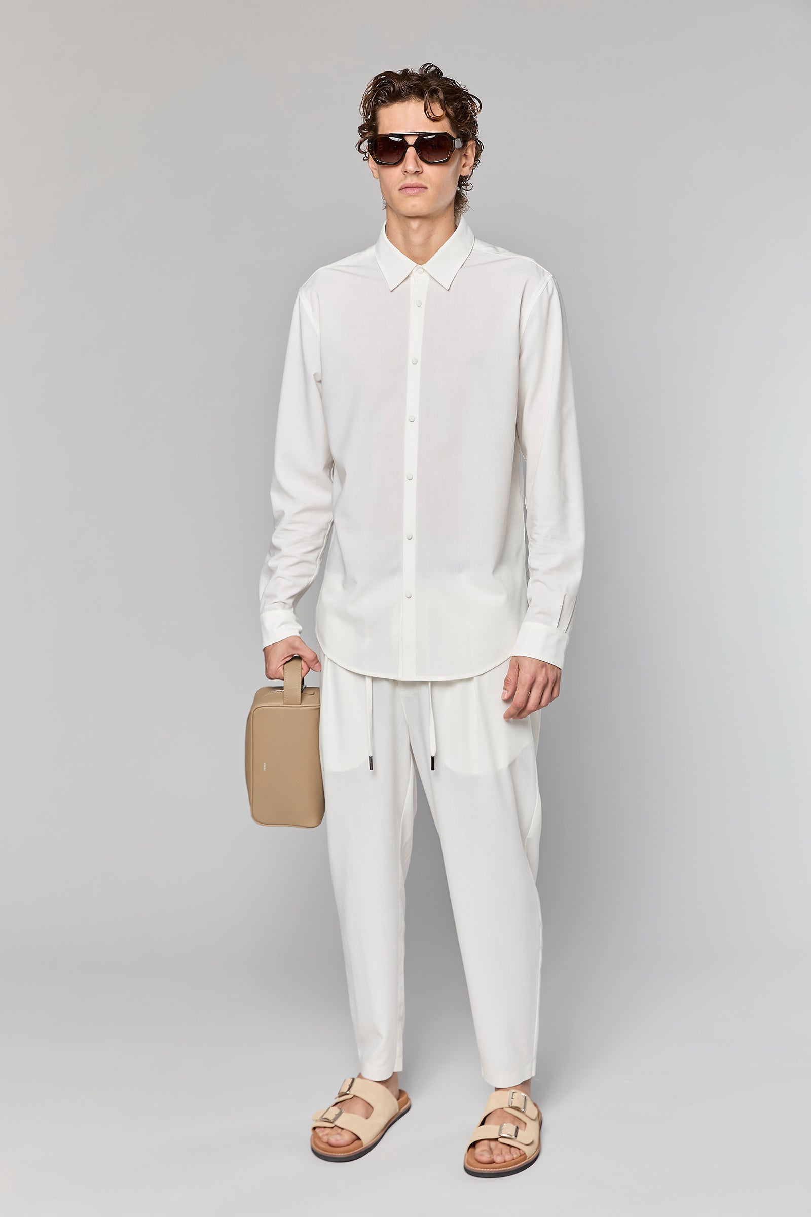 חולצה מכופתרת Wool Blend White 779 Button