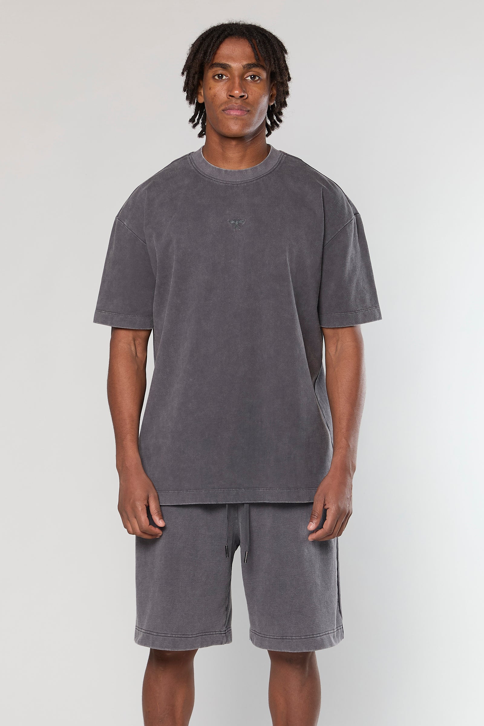 חולצה קצרה Cotton Wash 856 D.Gray