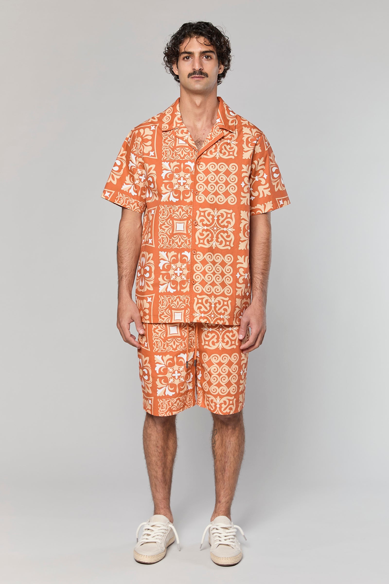 חולצה מכופתרת Cotton Poplin 840 Terracotta