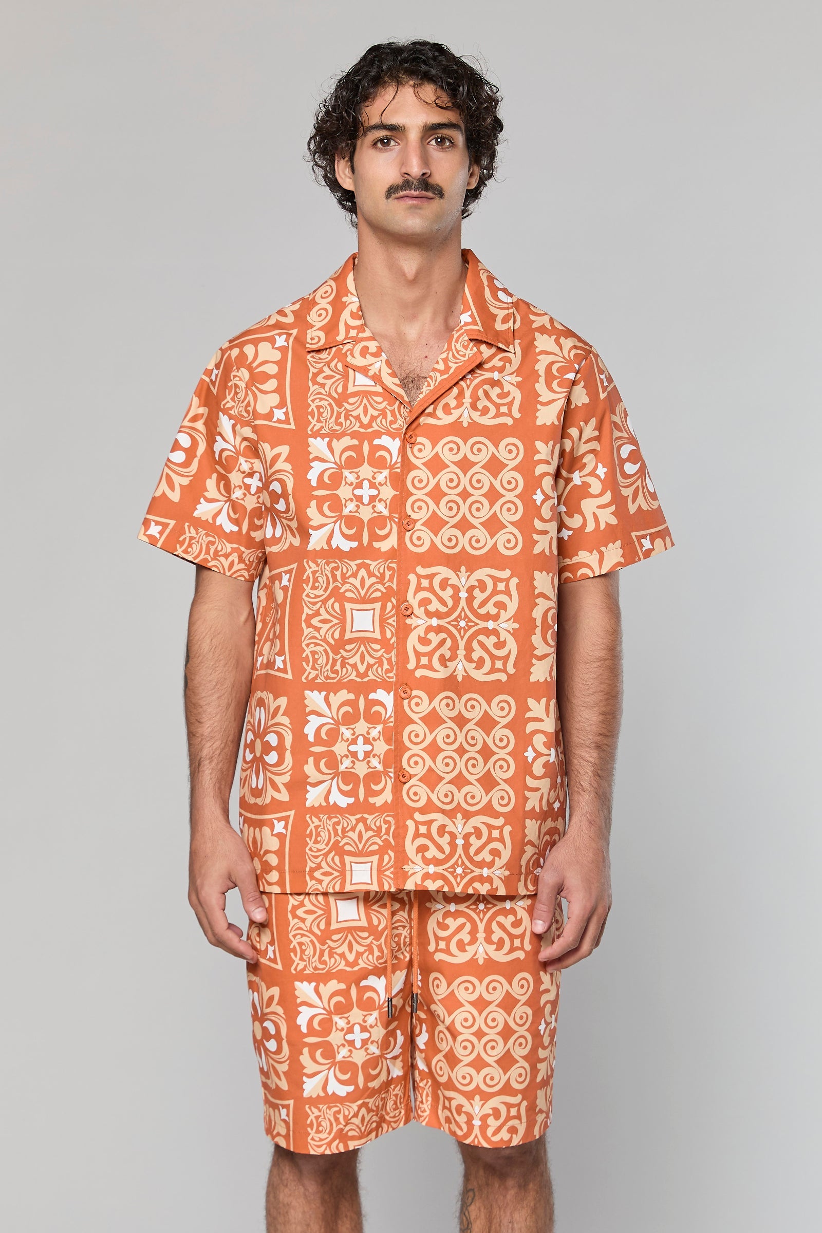חולצה מכופתרת Cotton Poplin 840 Terracotta