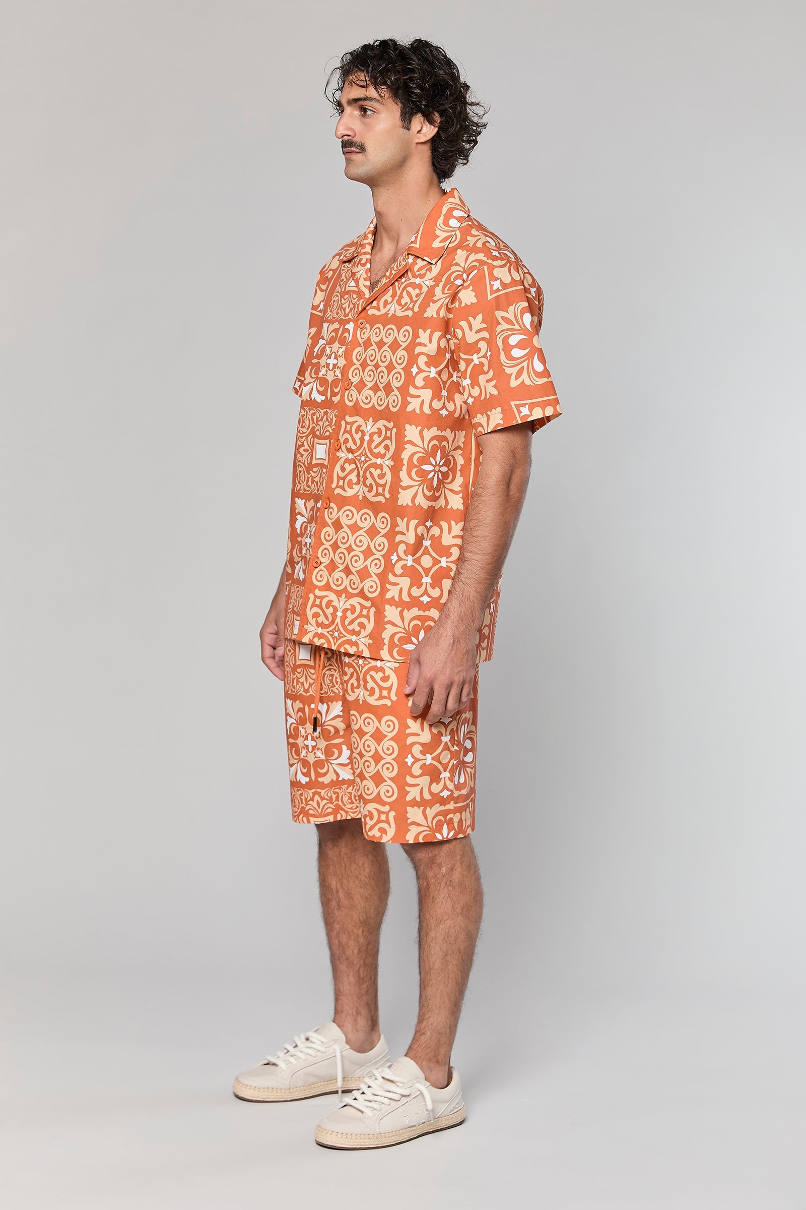 חולצה מכופתרת Cotton Poplin 840 Terracotta