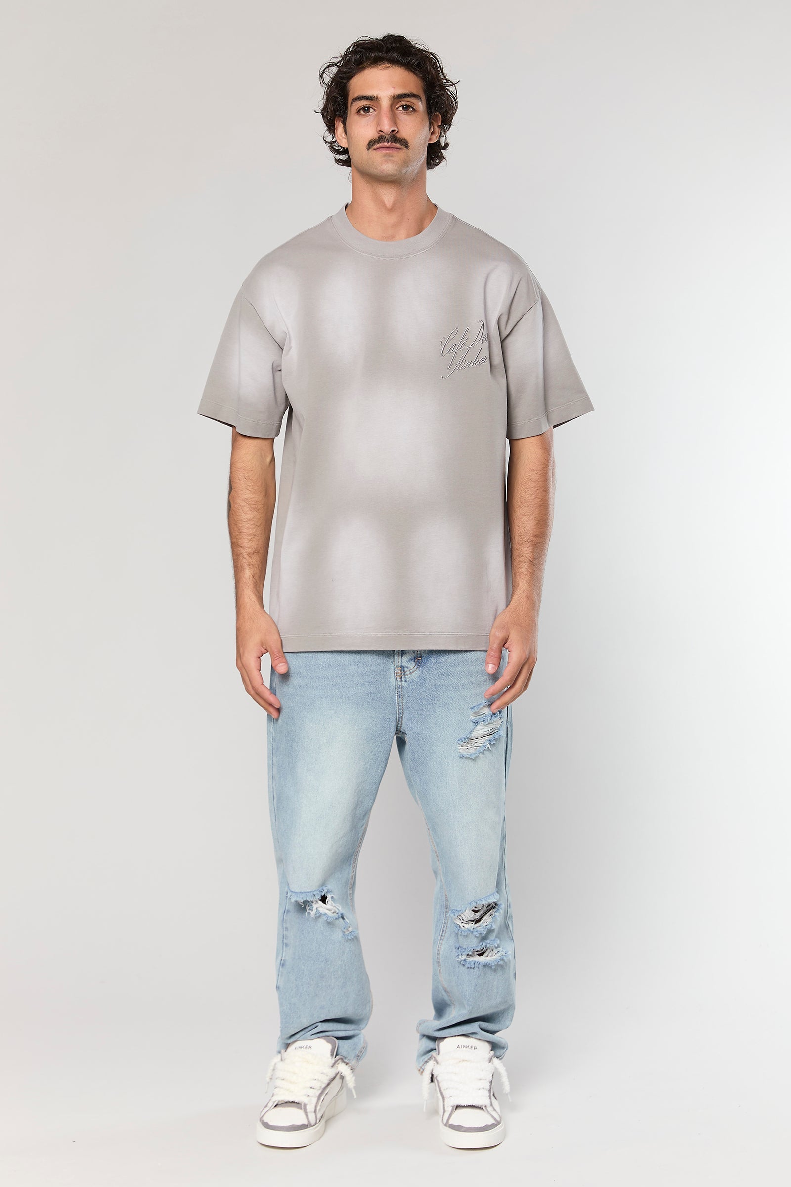 חולצה קצרה Cotton Wash 811 L.Gray