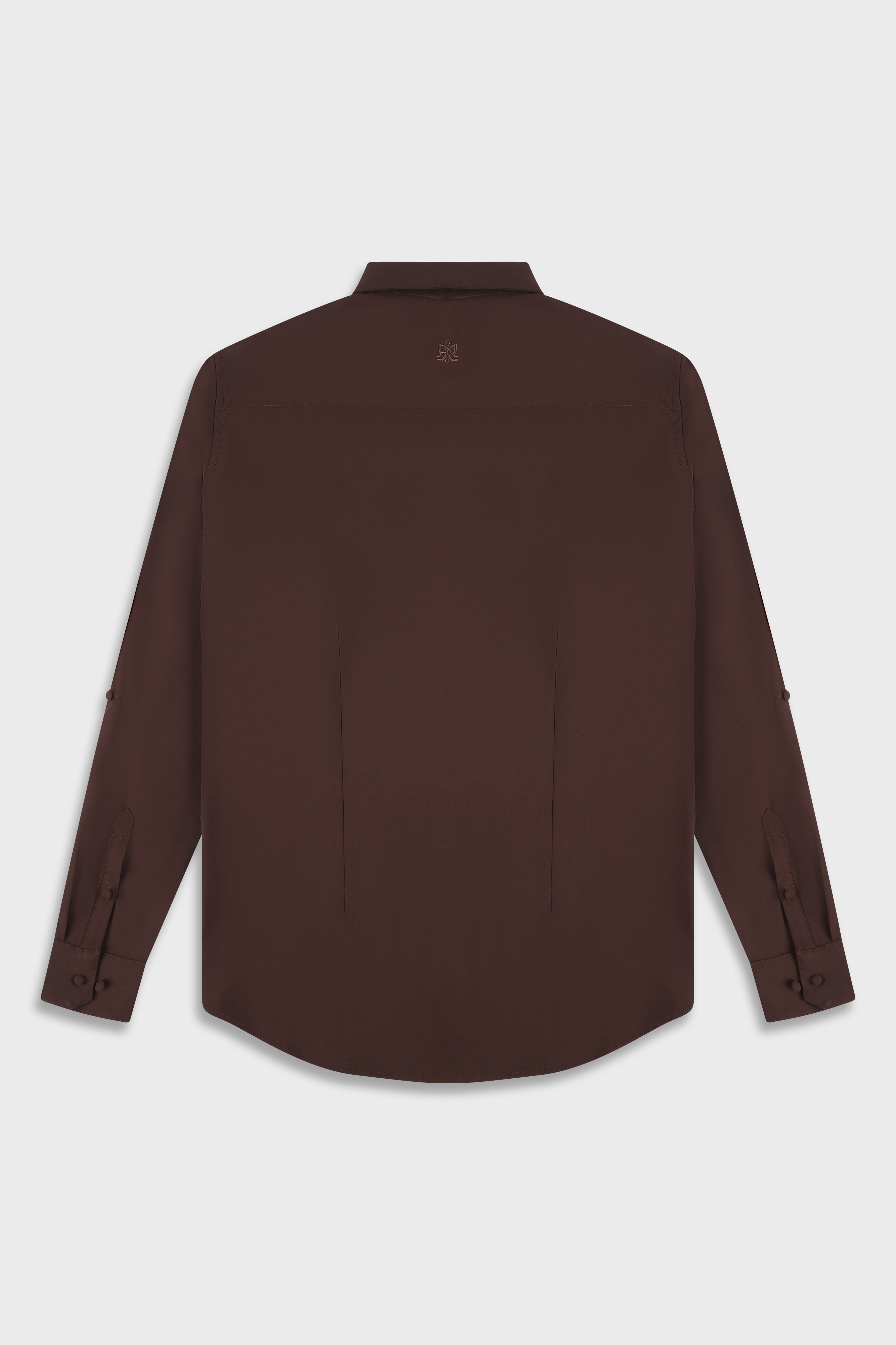 חולצה מכופתרת Wool Blend Brown 778 Zipper