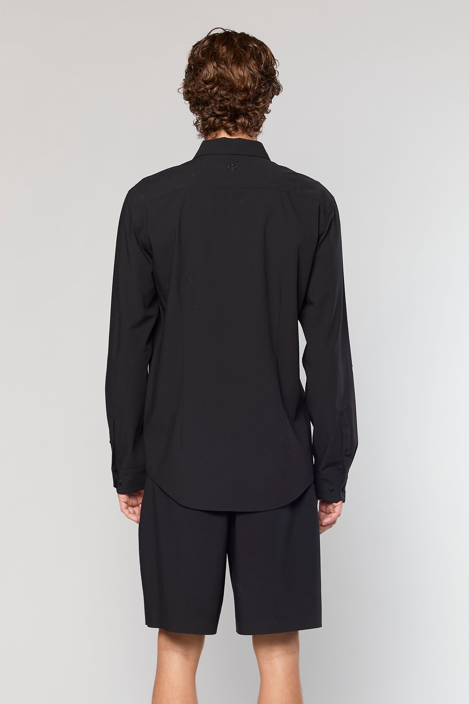 חולצה מכופתרת Wool Blend Black 778 Zipper
