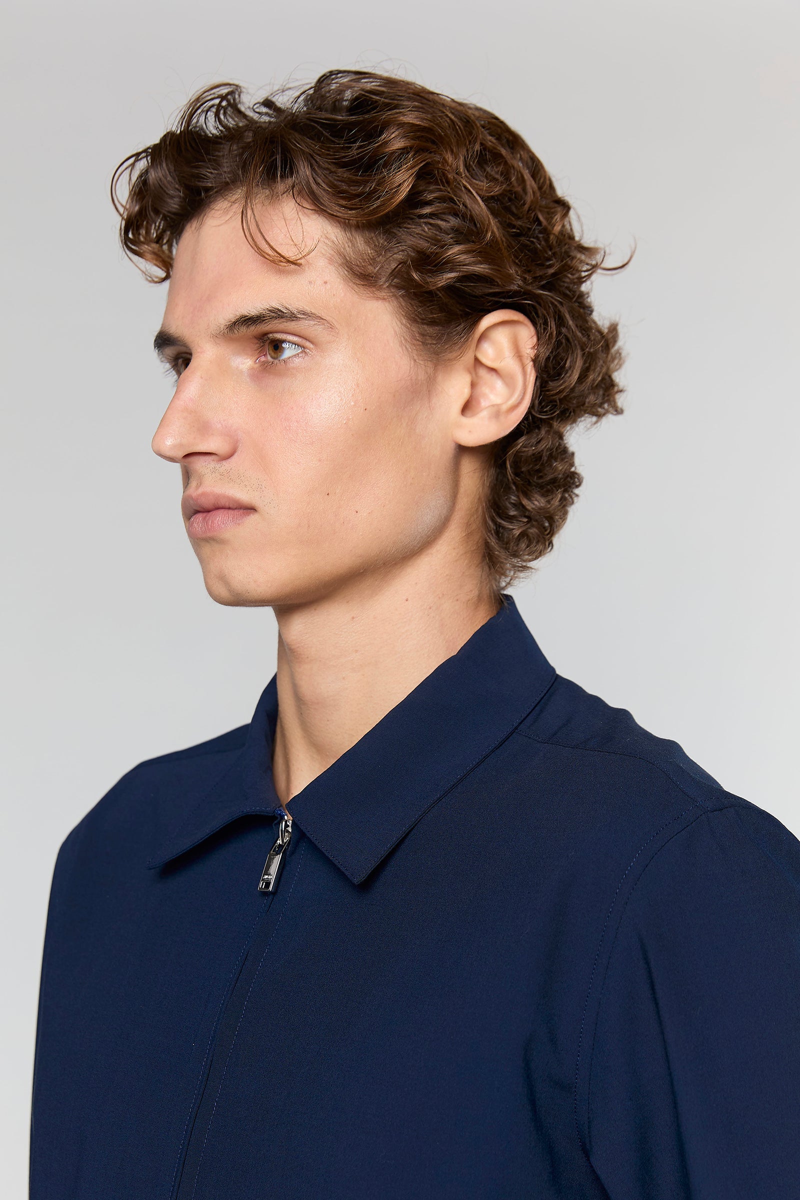 חולצה מכופתרת Wool Blend Navy 778 Zipper