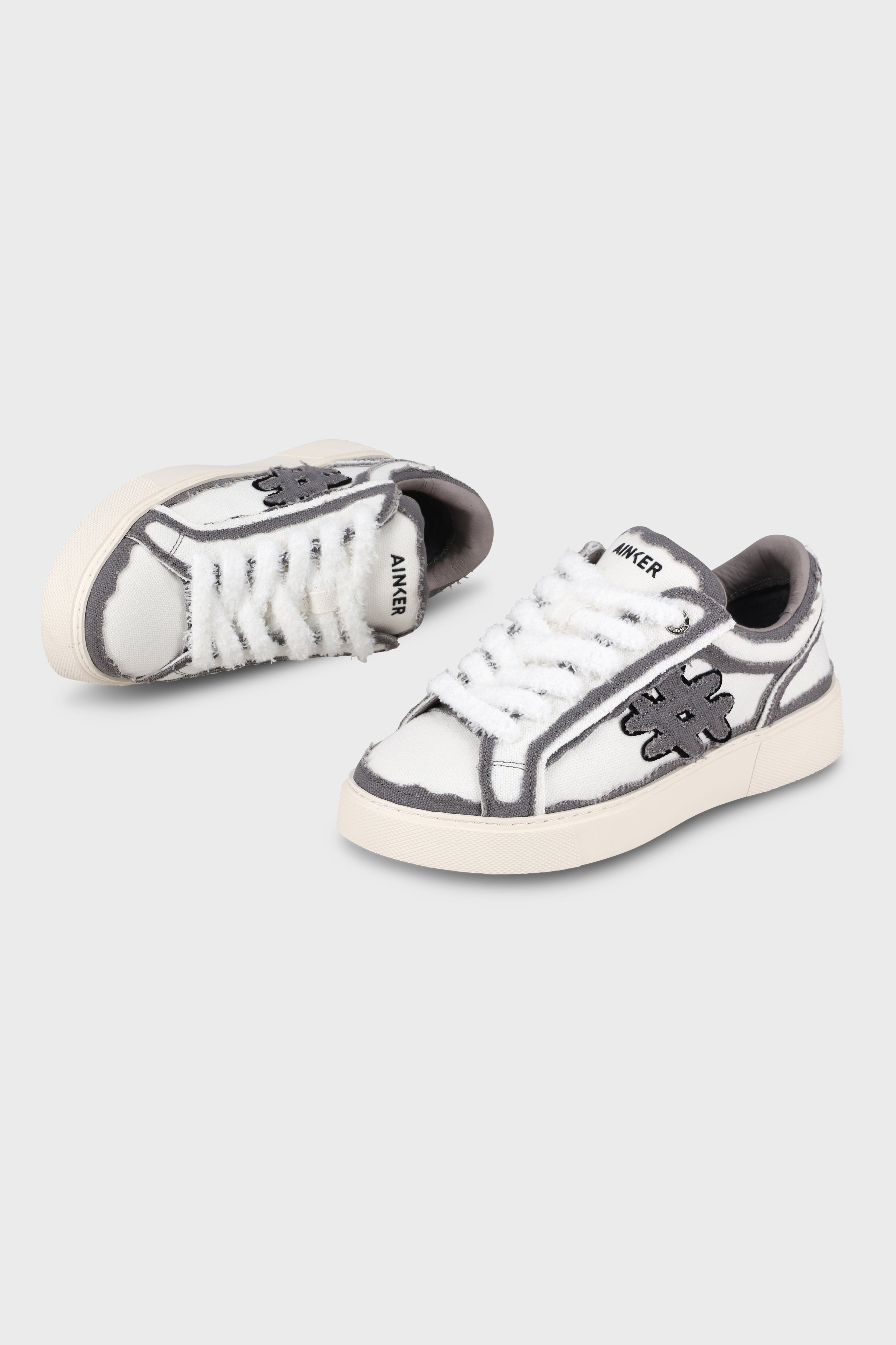 סניקרס Pivot White Gray Canvas