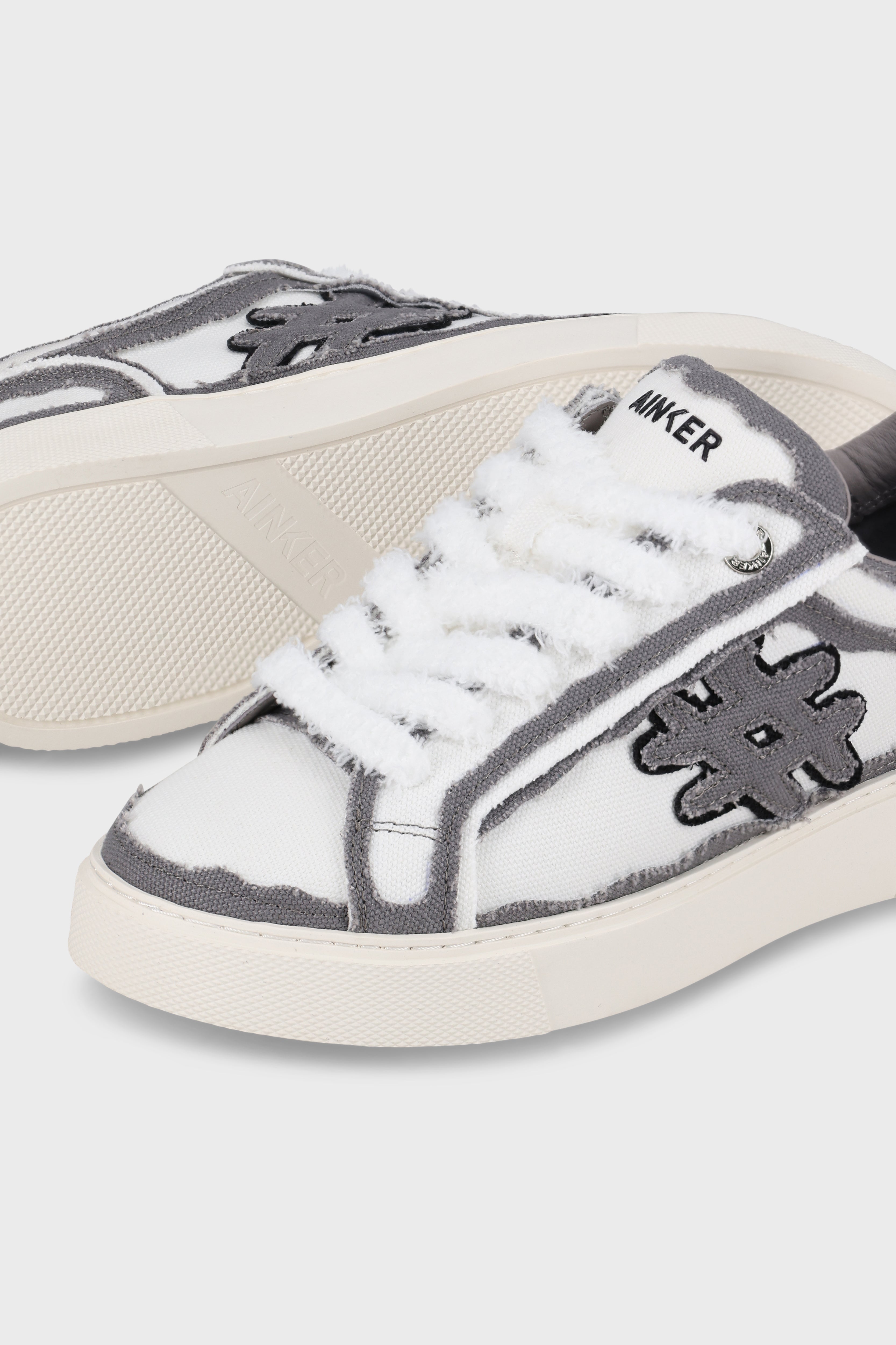 סניקרס Pivot White Gray Canvas