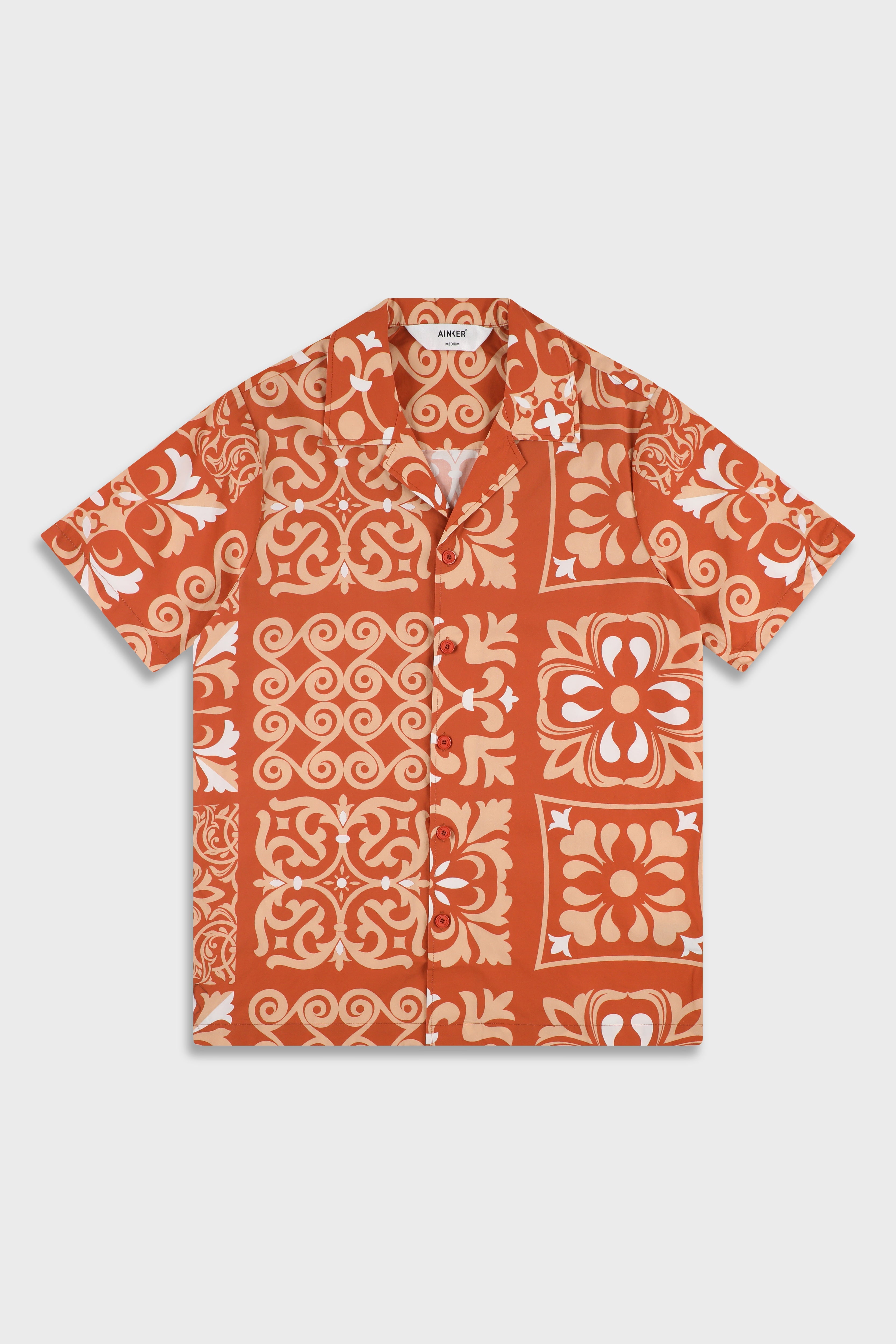חולצה מכופתרת Cotton Poplin 840 Terracotta