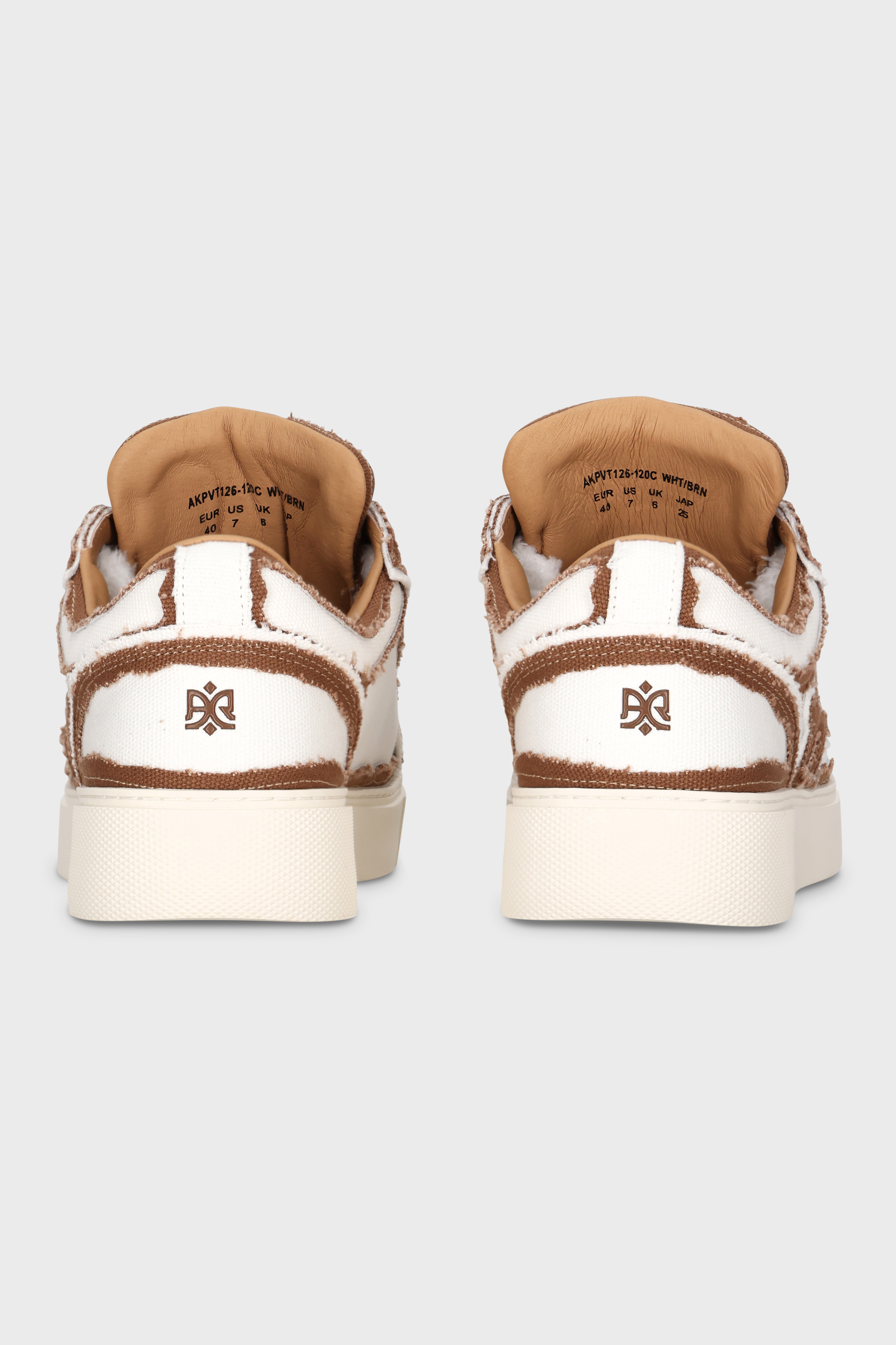 סניקרס Pivot White Brown Canvas