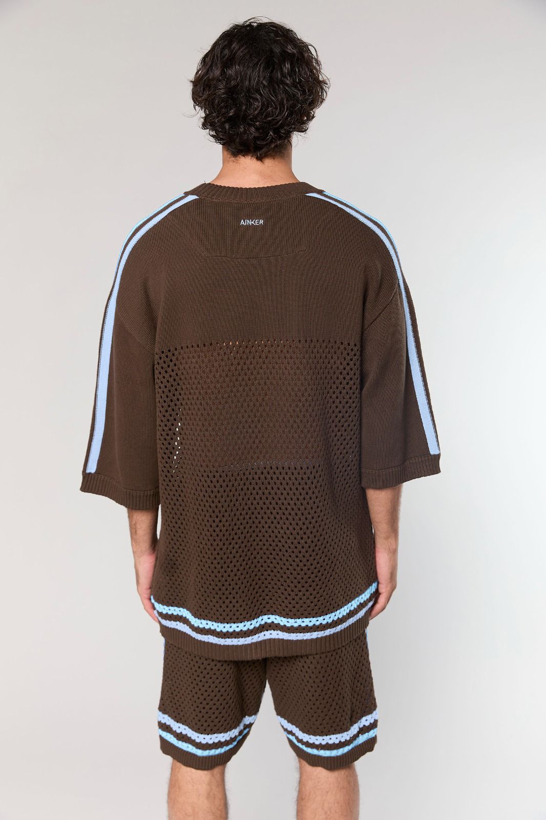 חולצה קצרה Brown Mesh 804