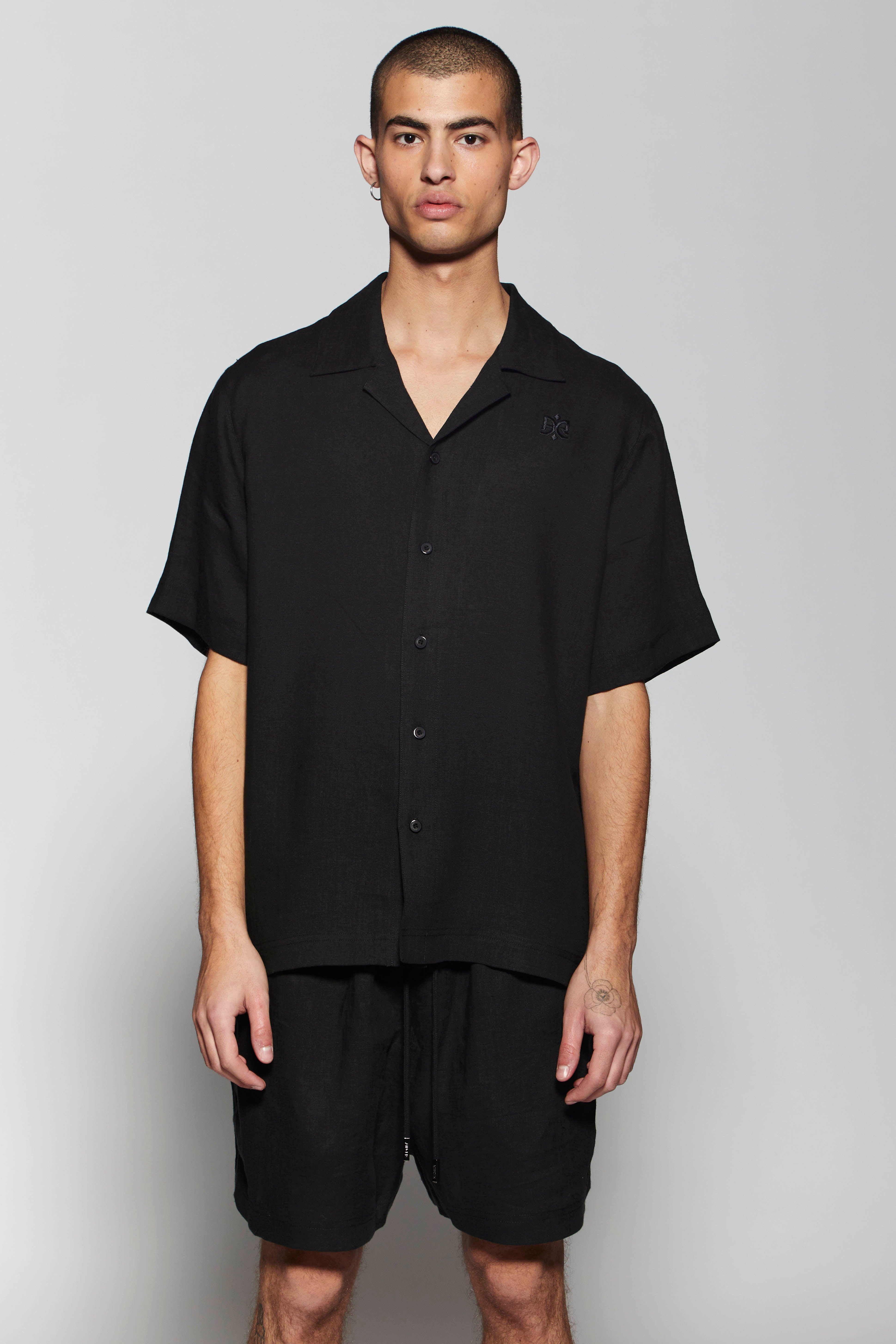 מכנס קצר Linen Black