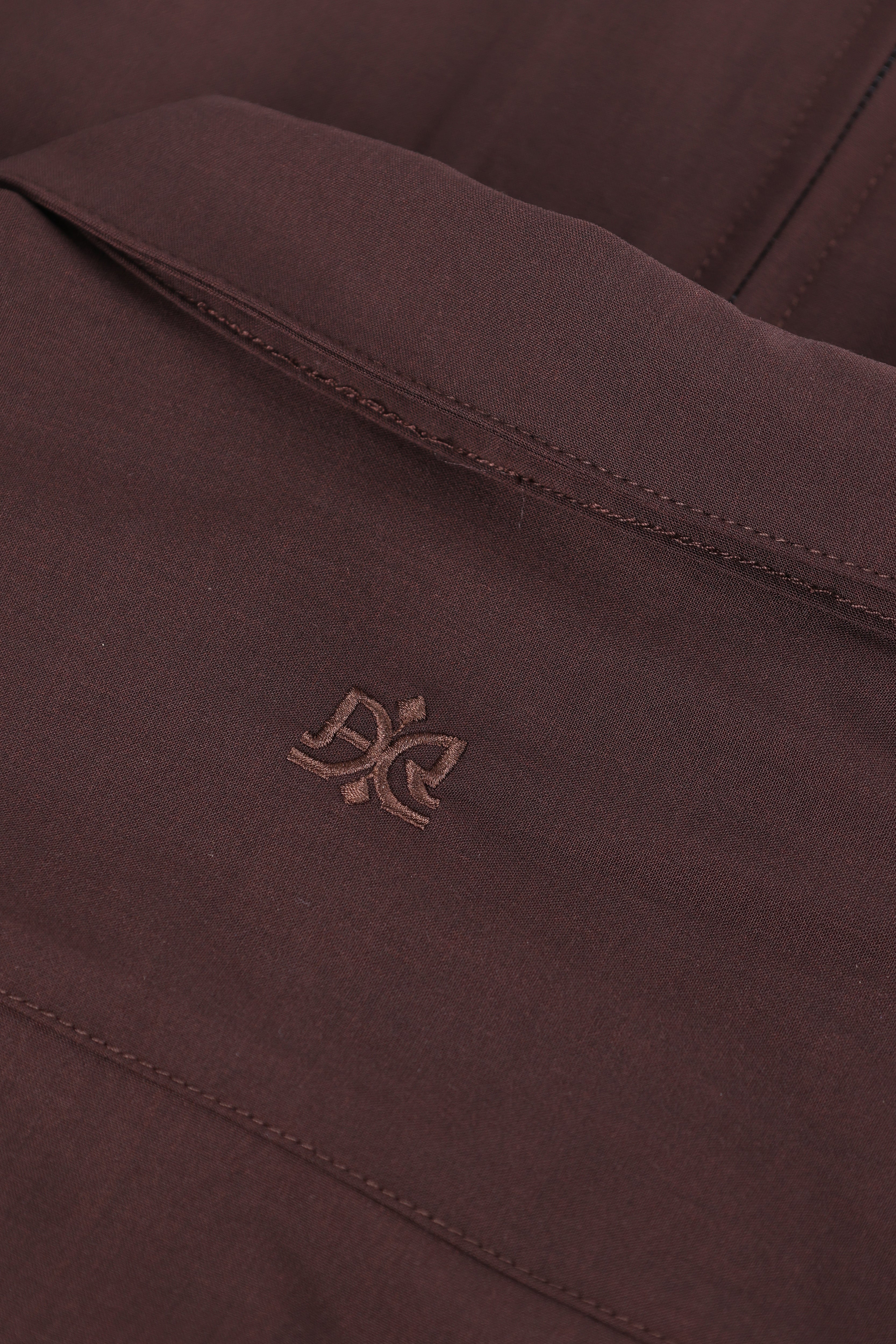 חולצה מכופתרת Wool Blend Brown 778 Zipper