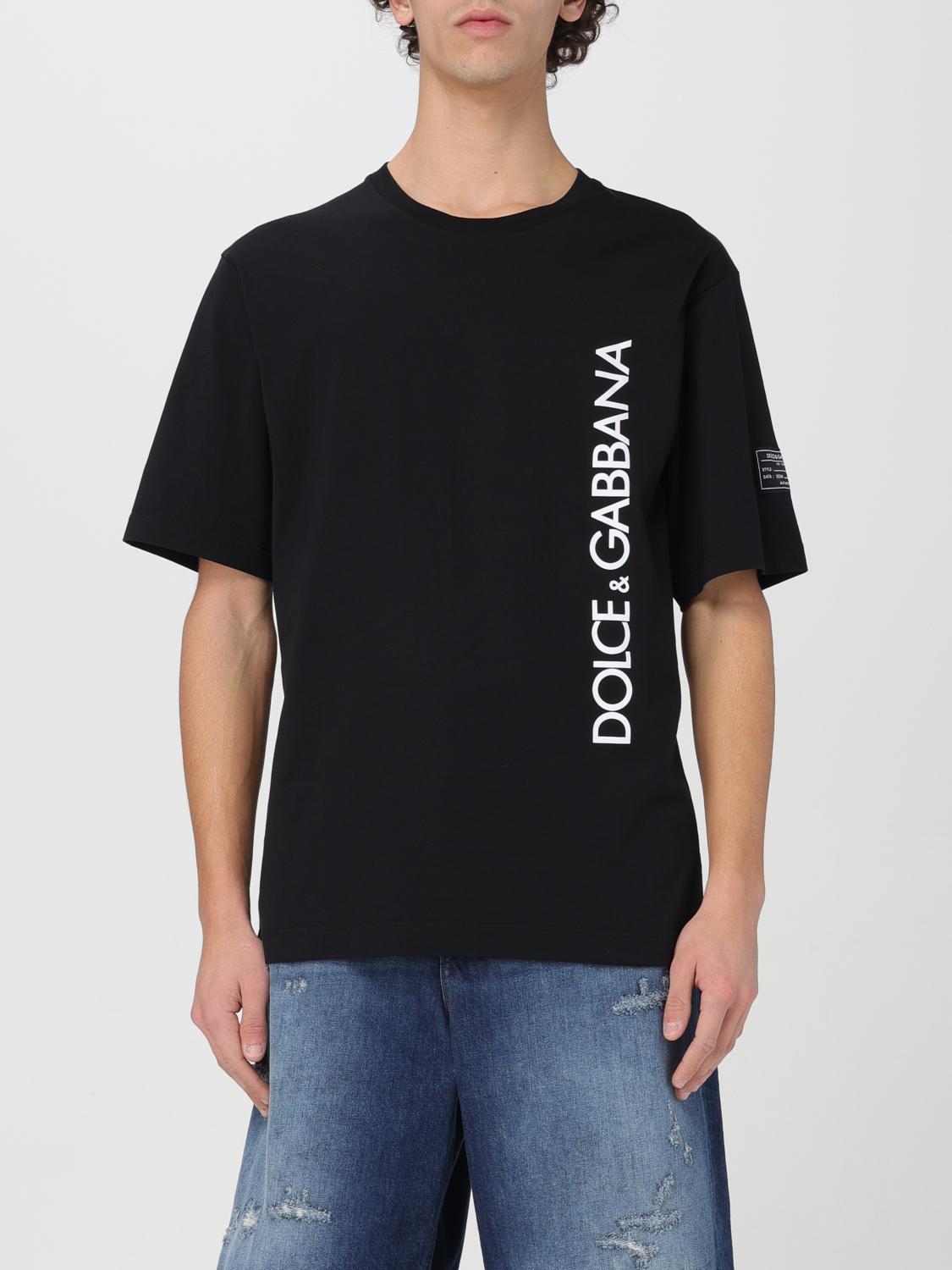 חולצת טישירט שחורה עם לוגו אנכי Dolce & Gabbana